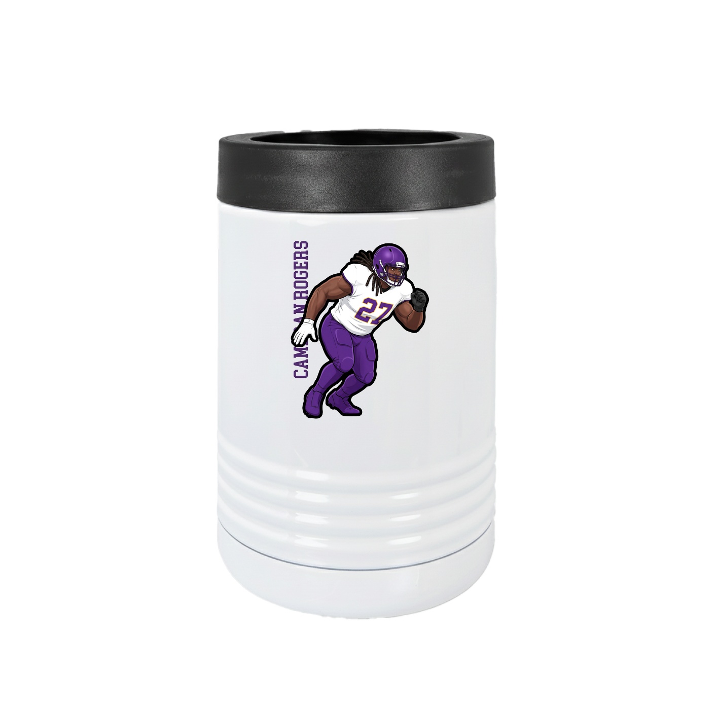 Beverage Holder — Name Vertical in White