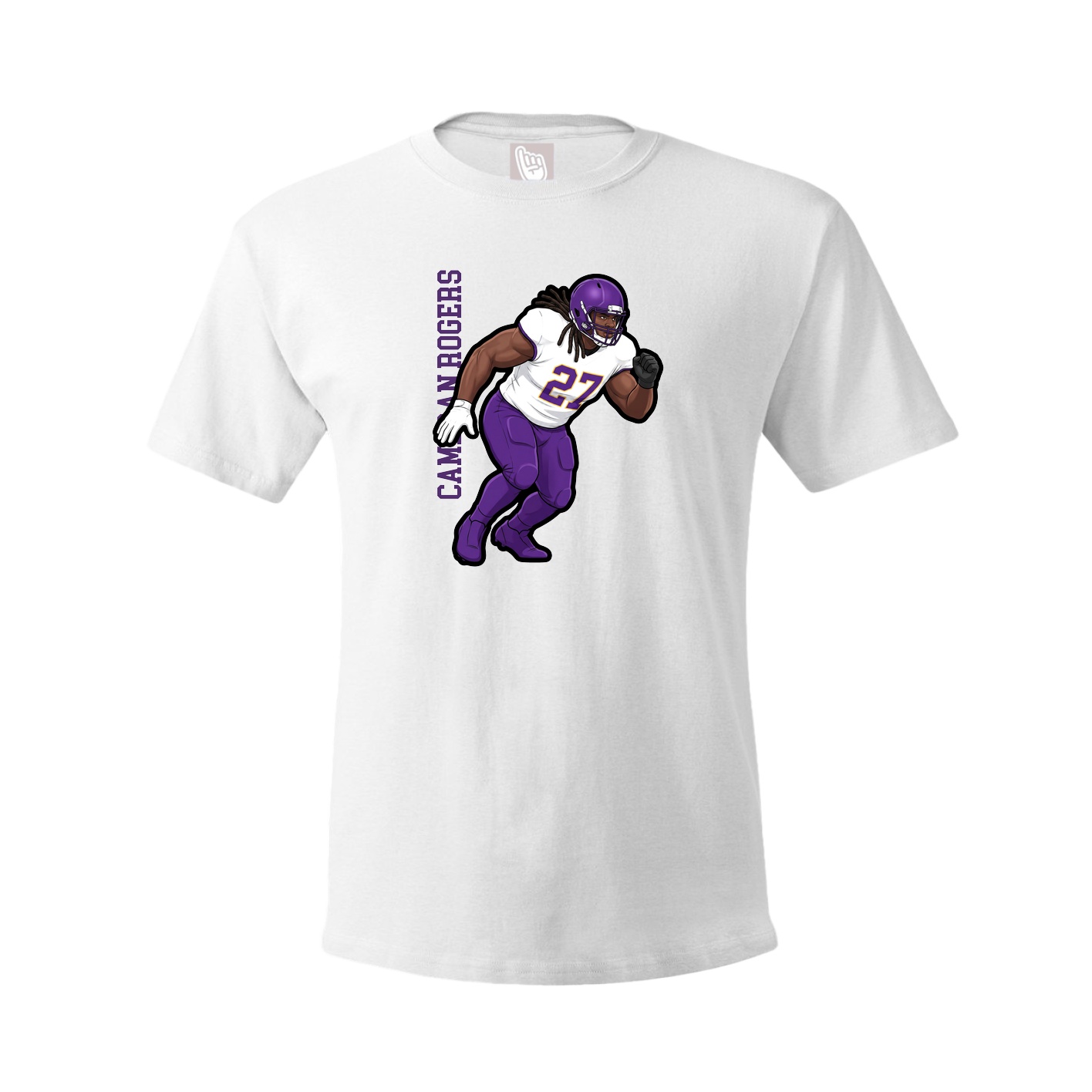 Tee — Name Vertical in White