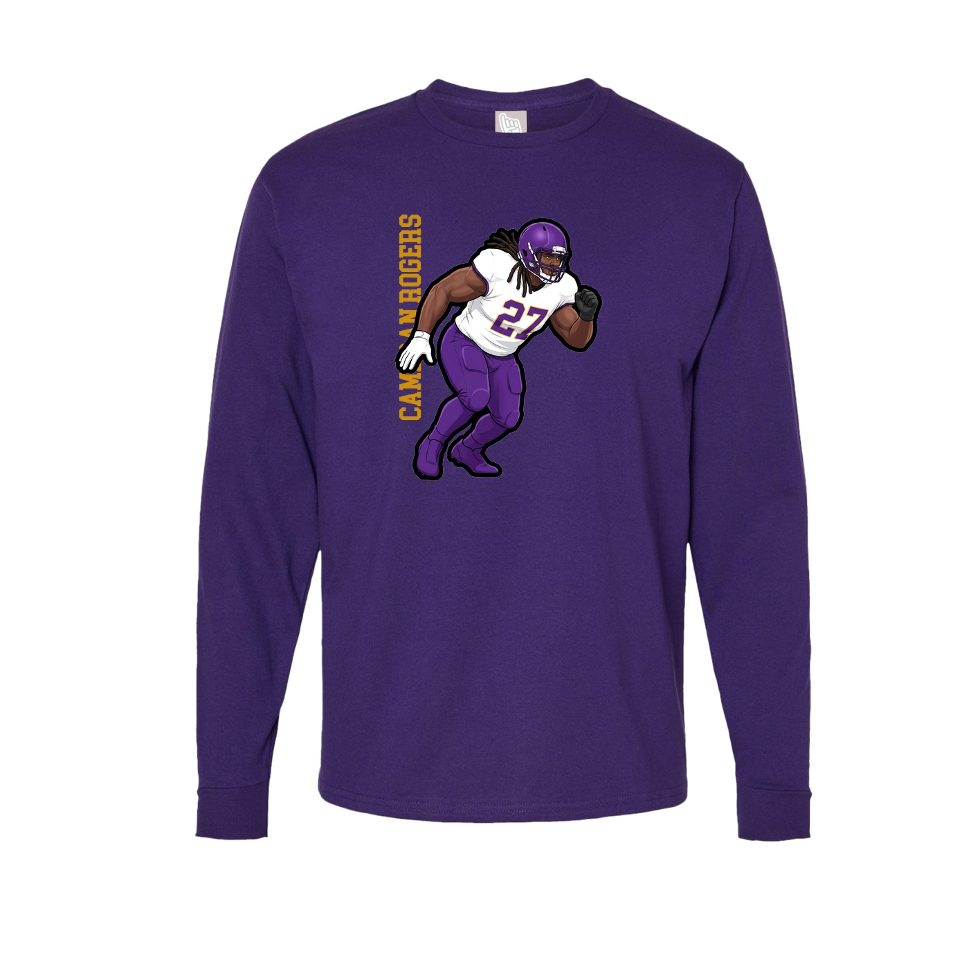 Long Sleeve Tee — Name Vertical in Purple
