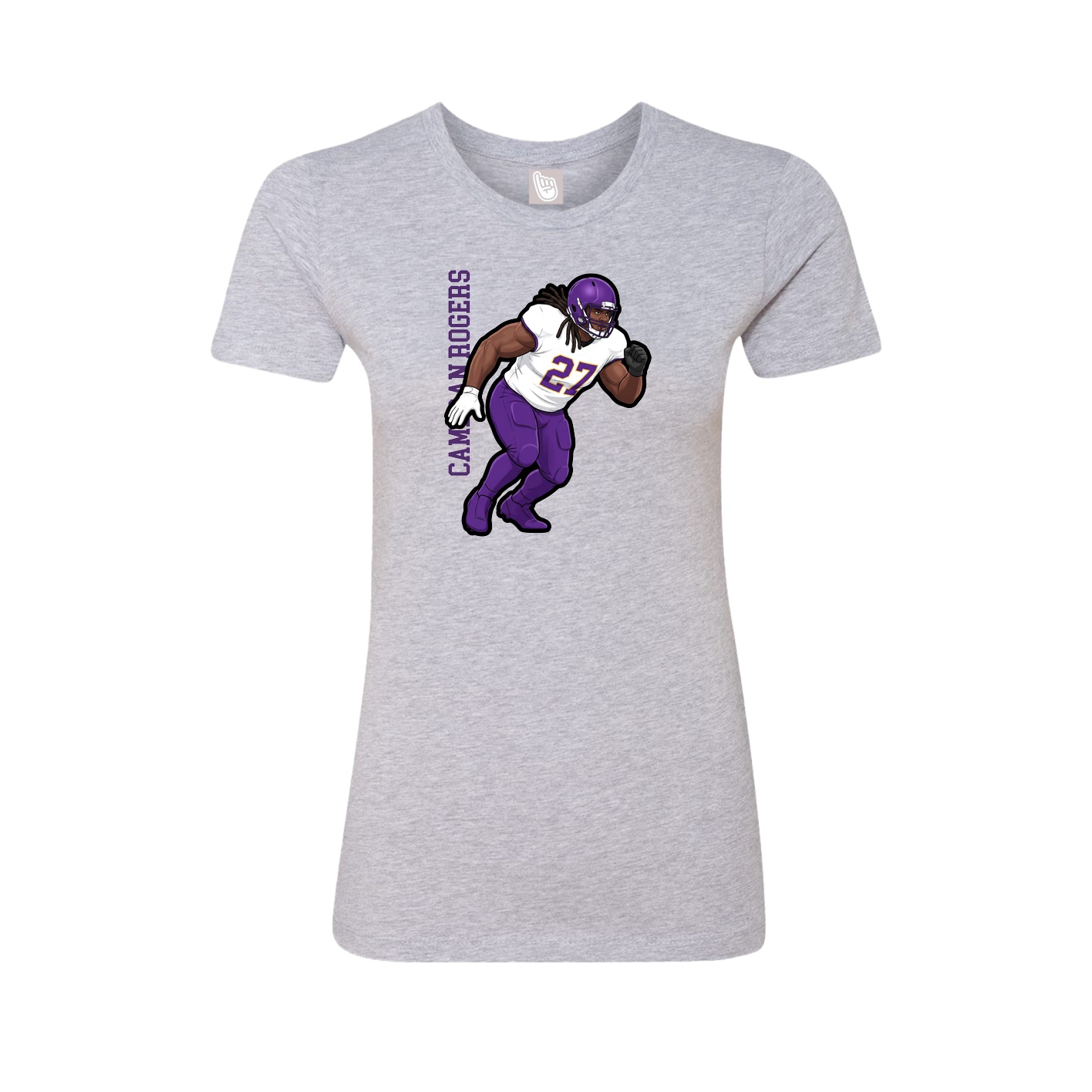 Womens Tee — Name Vertical in Grey