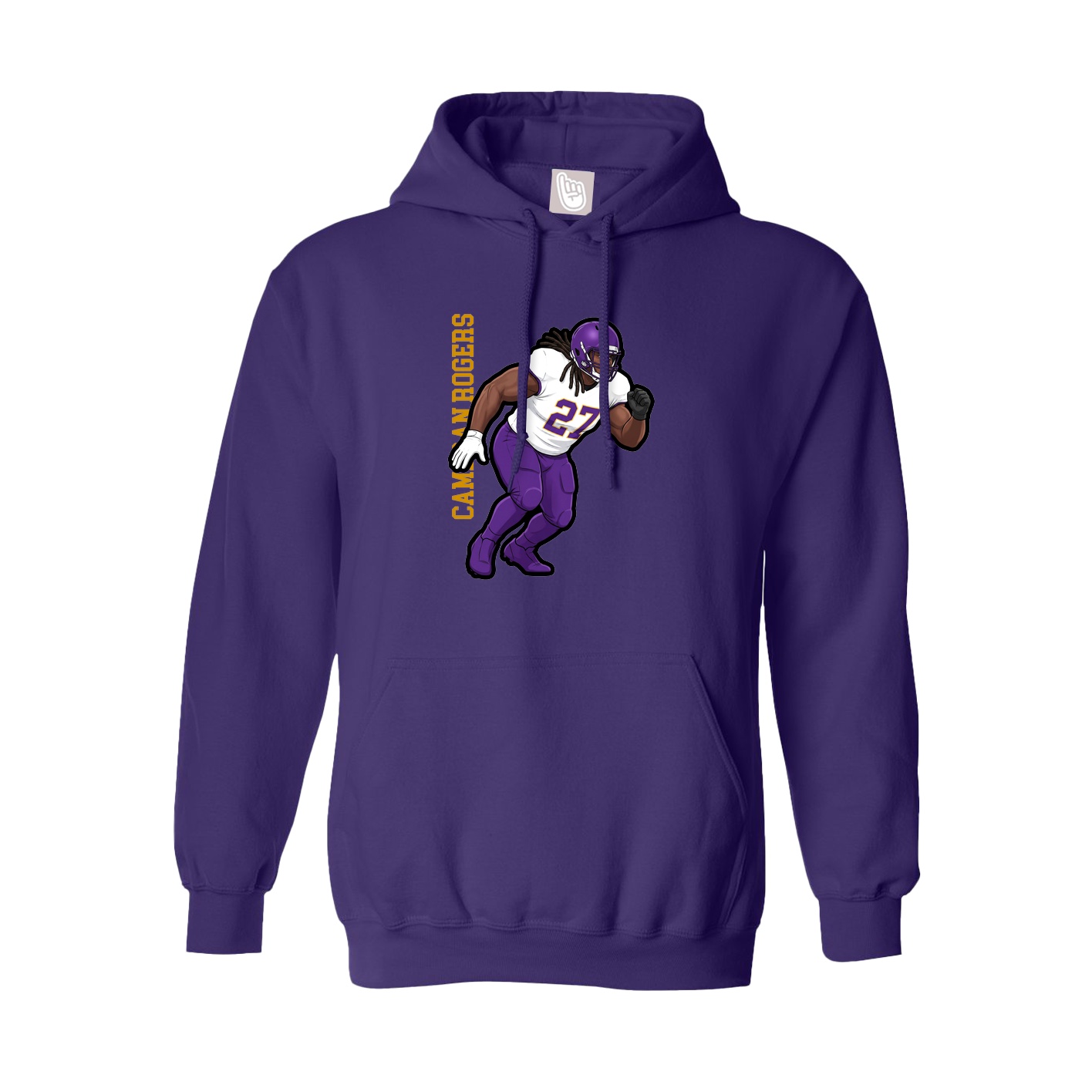 Hoodie — Name Vertical in Purple