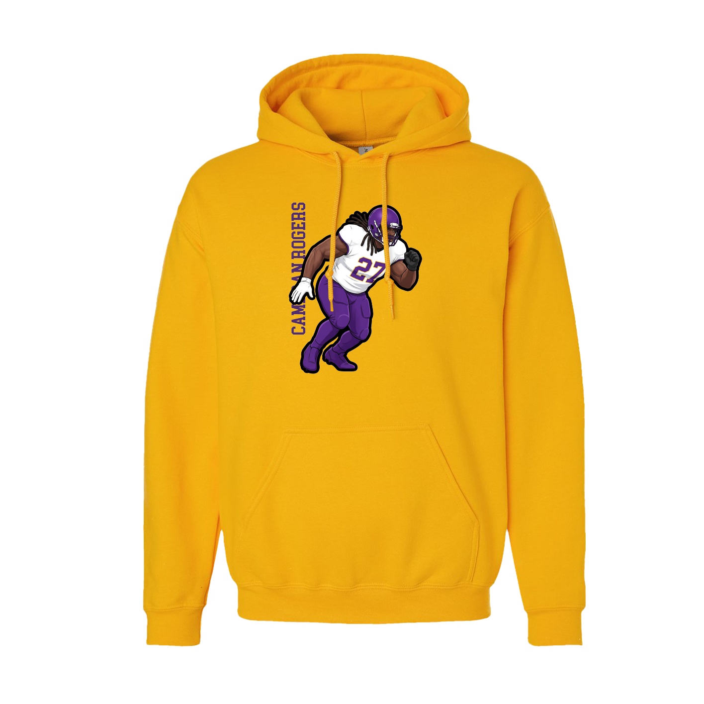 Hoodie — Name Vertical in Gold