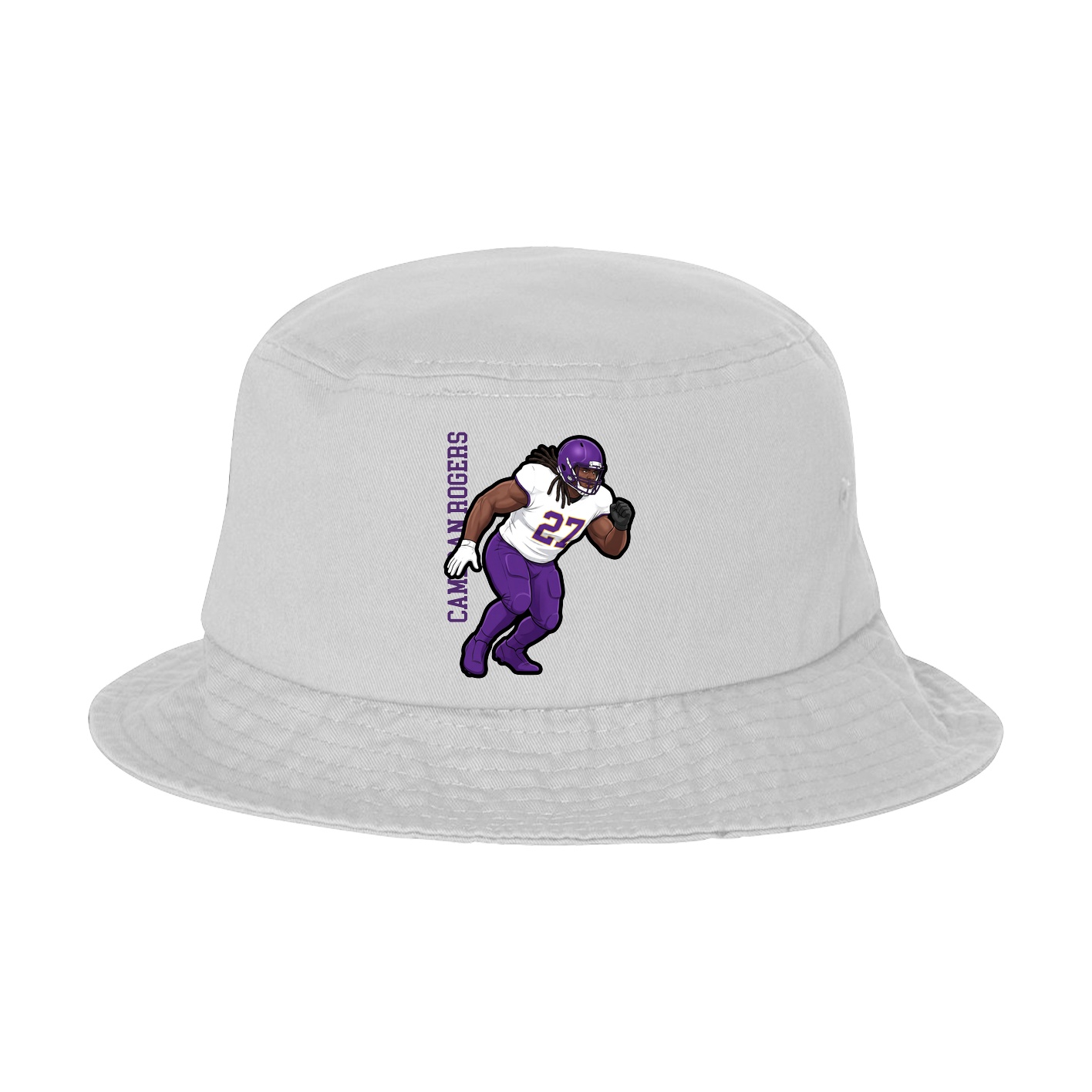 Bucket Cap — Name Vertical in White