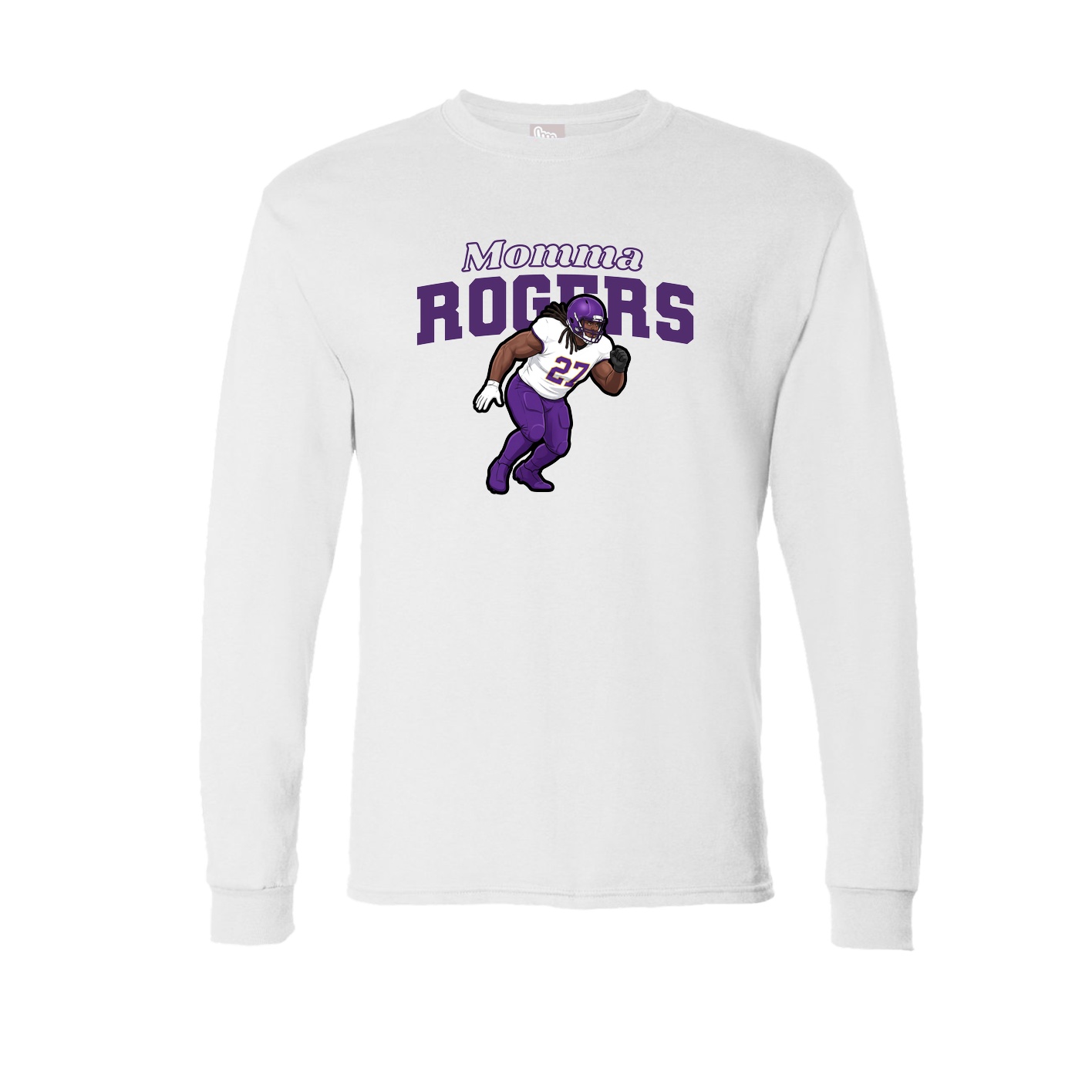 Long Sleeve Tee — Mothers Day Block in White