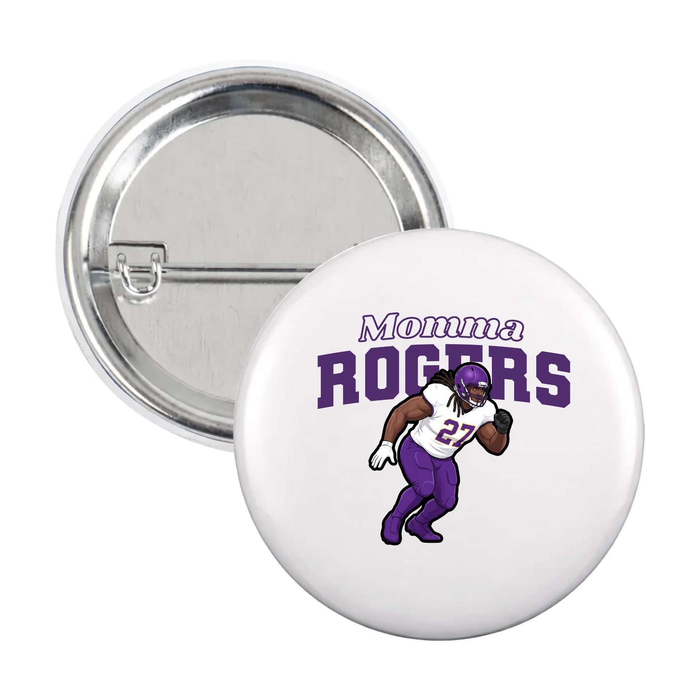 Game Day Button — Mothers Day Block in White