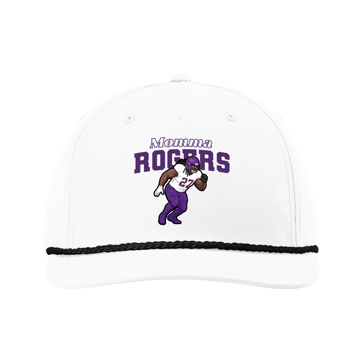 Five-Panel Classic Rope Cap — Mothers Day Block in White