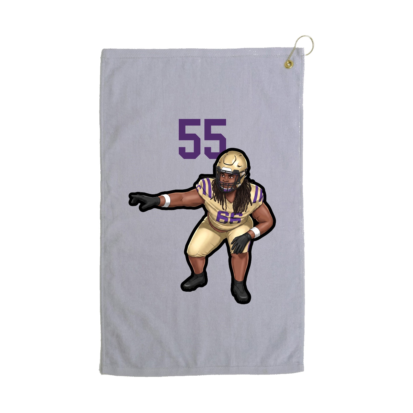 Golf Towel — Number Top in Grey