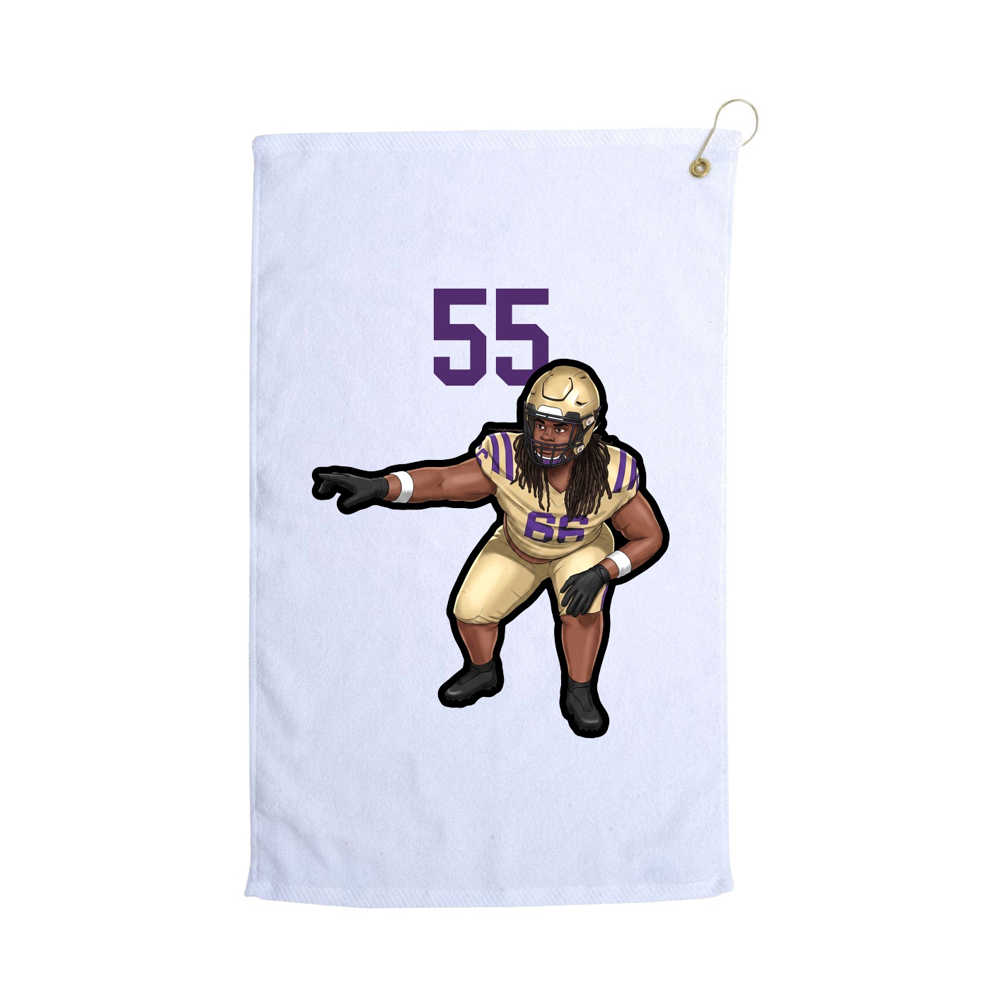 Golf Towel — Number Top in White