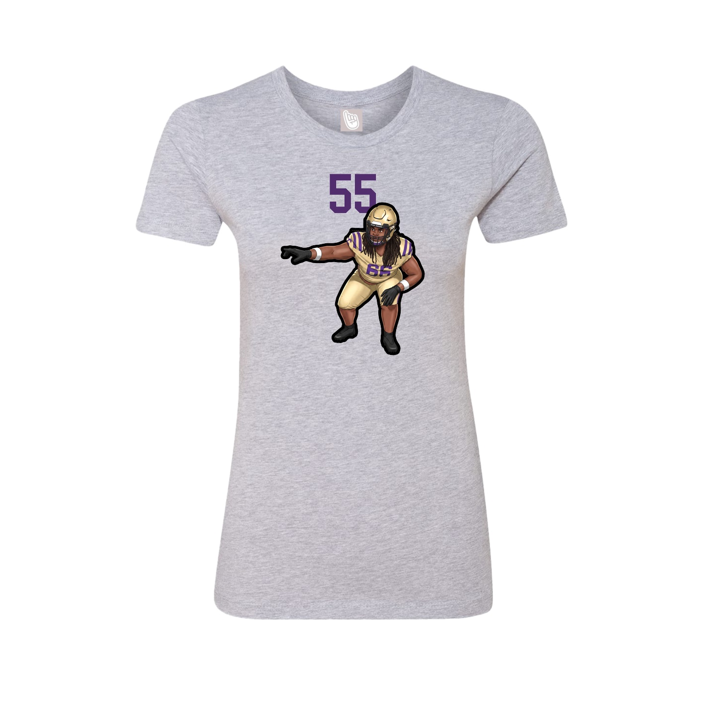 Womens Tee — Number Top in Grey