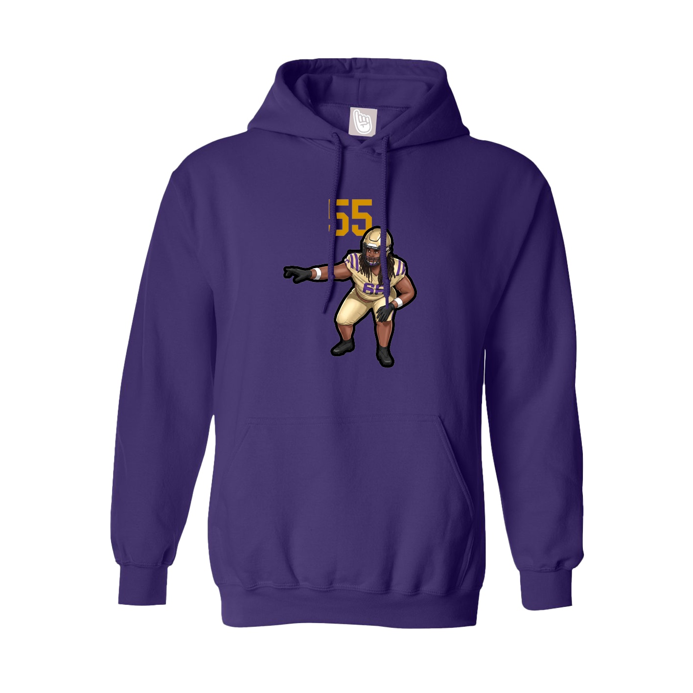 Hoodie — Number Top in Purple
