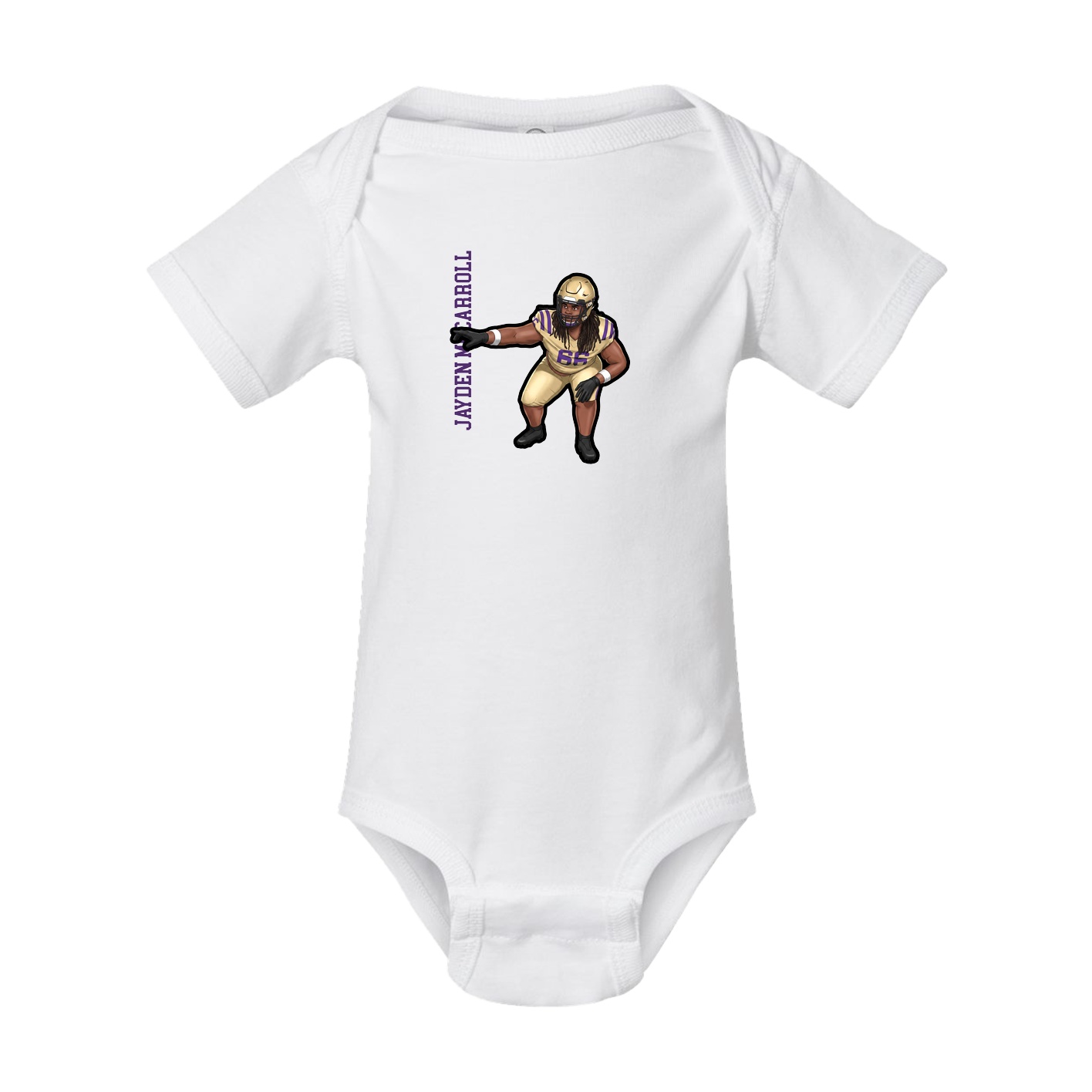 Baby Onesie — Name Vertical in White