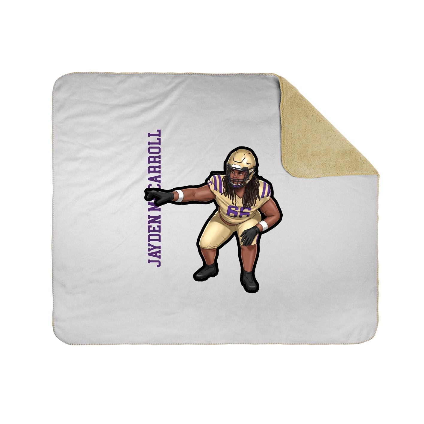 Throw Blanket — Name Vertical in White