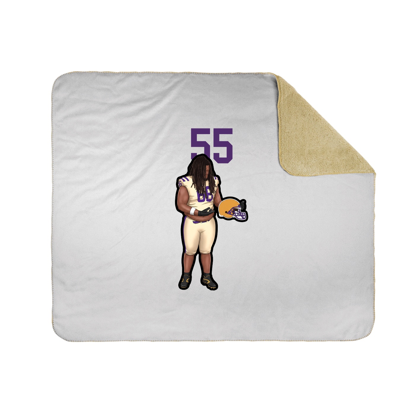 Throw Blanket — Number Top in White