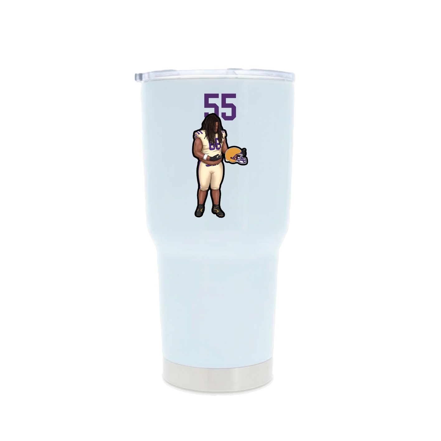 30oz Stainless Steel Tumbler — Number Top in White
