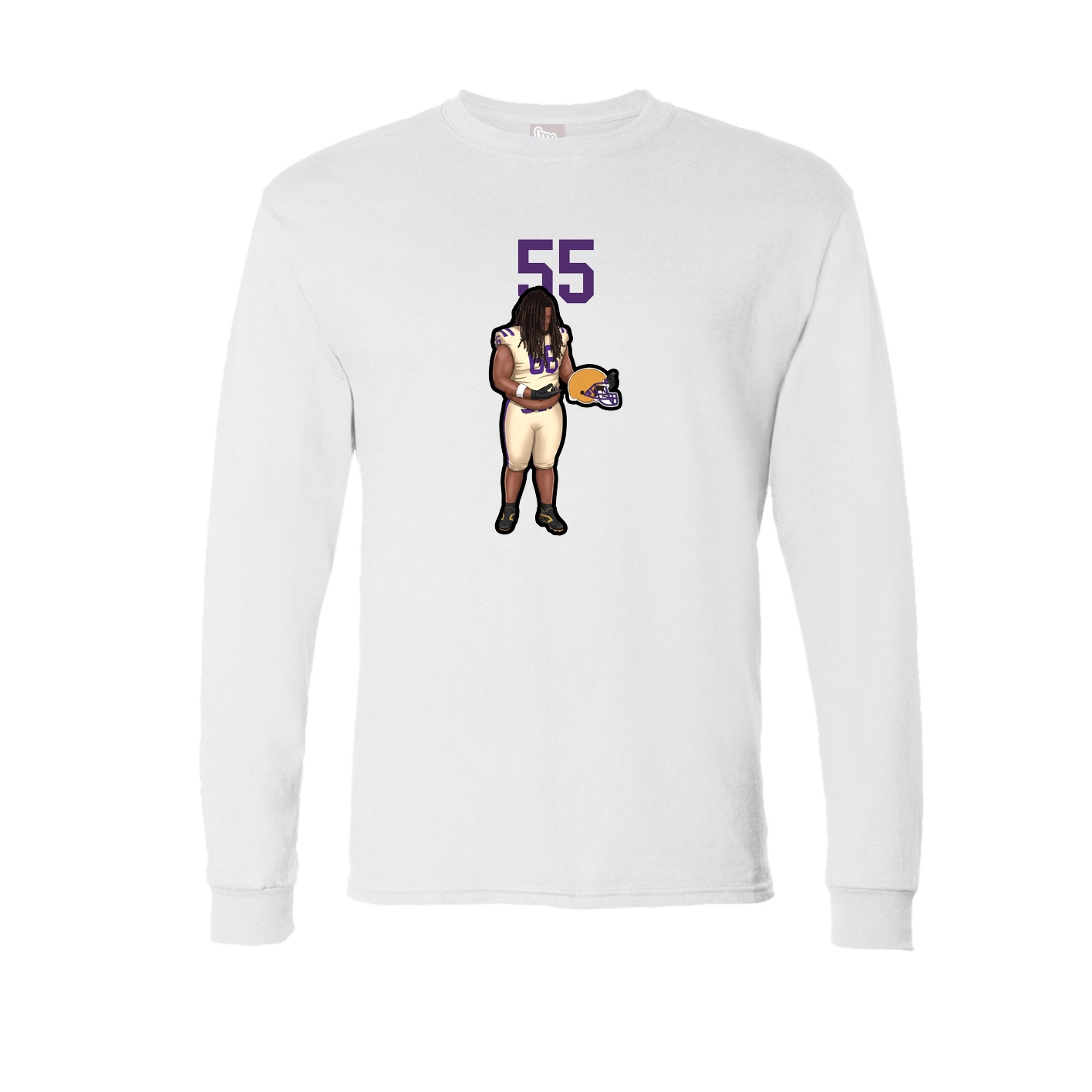 Long Sleeve Tee — Number Top in White