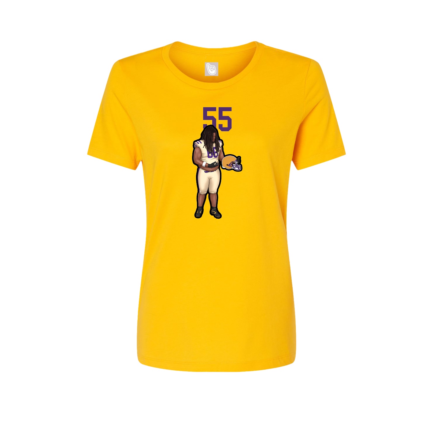 Womens Tee — Number Top in Gold