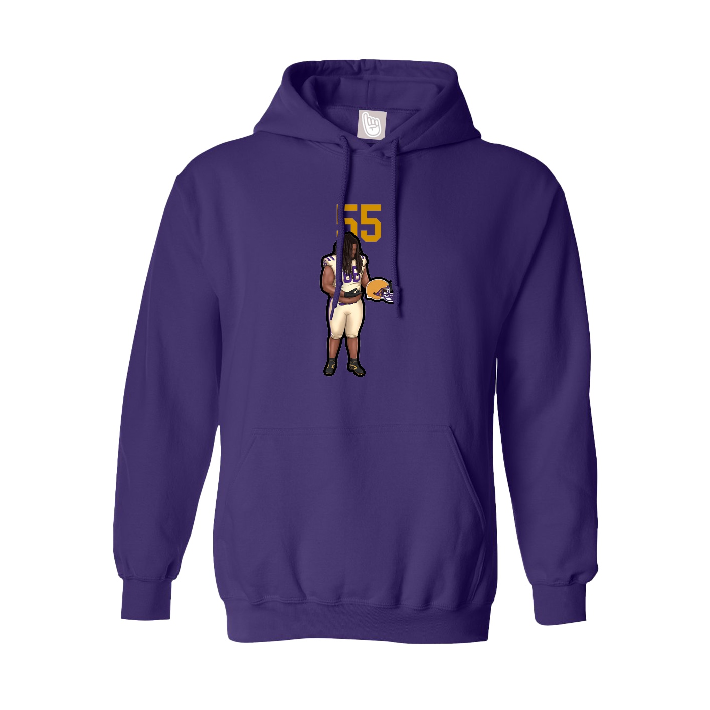 Youth Hoodie — Number Top in Purple