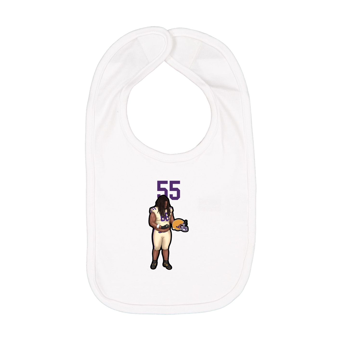 Infant Bib — Number Top in White