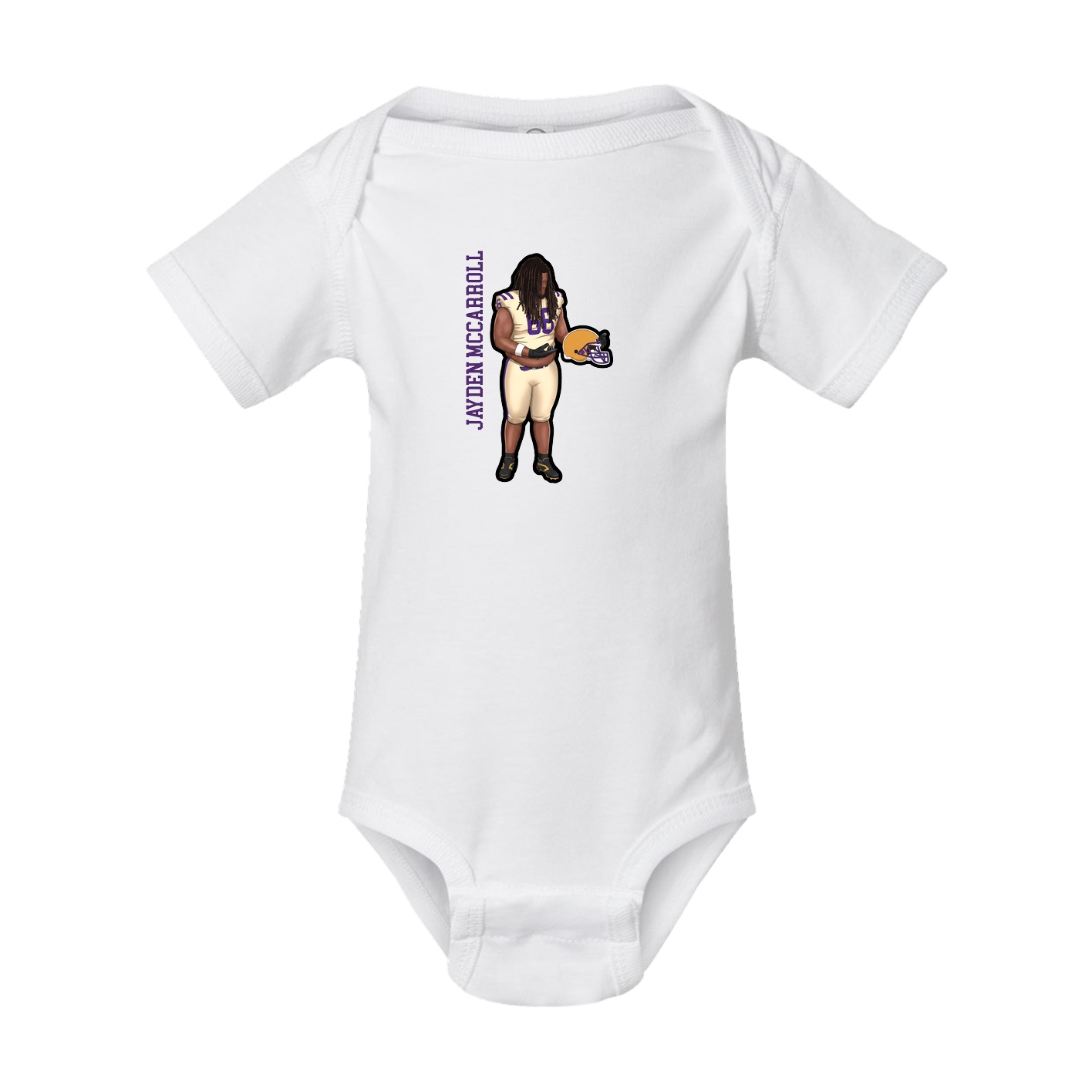 Baby Onesie — Name Vertical in White