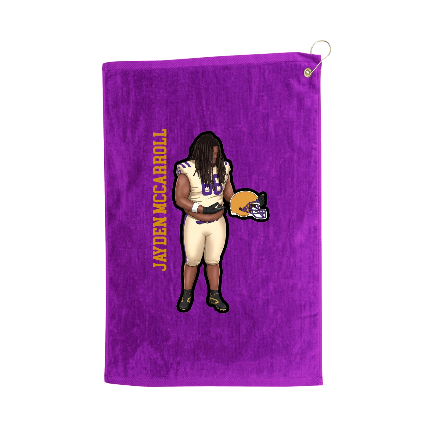 Golf Towel — Name Vertical in Purple