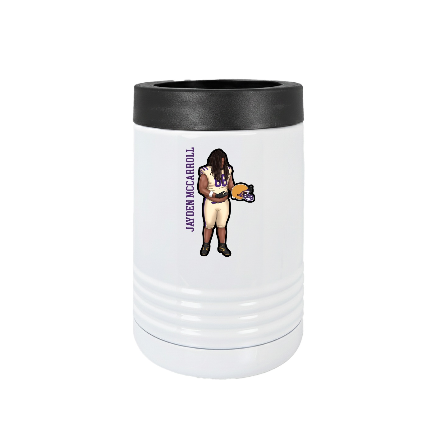 Beverage Holder — Name Vertical in White