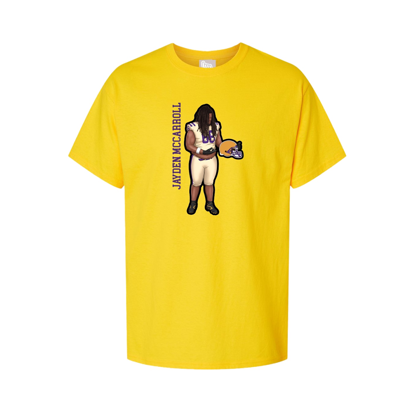 Youth Tee — Name Vertical in Gold