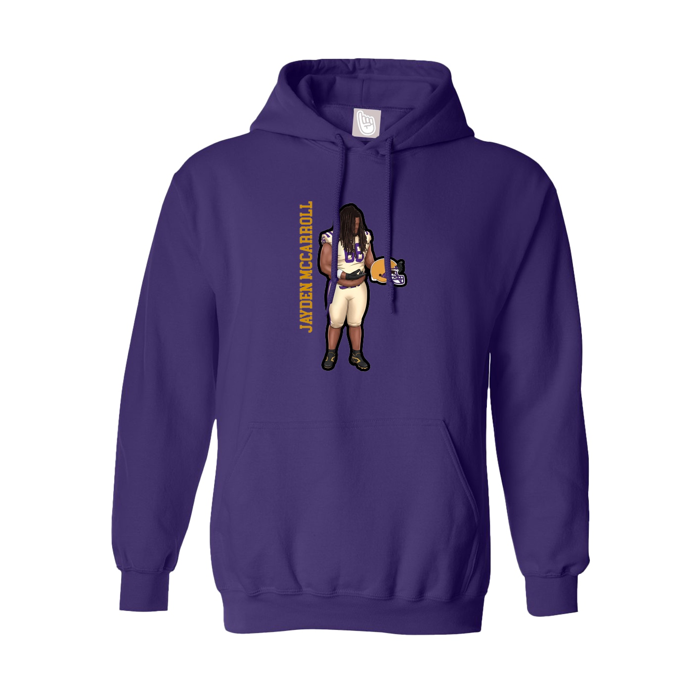 Youth Hoodie — Name Vertical in Purple