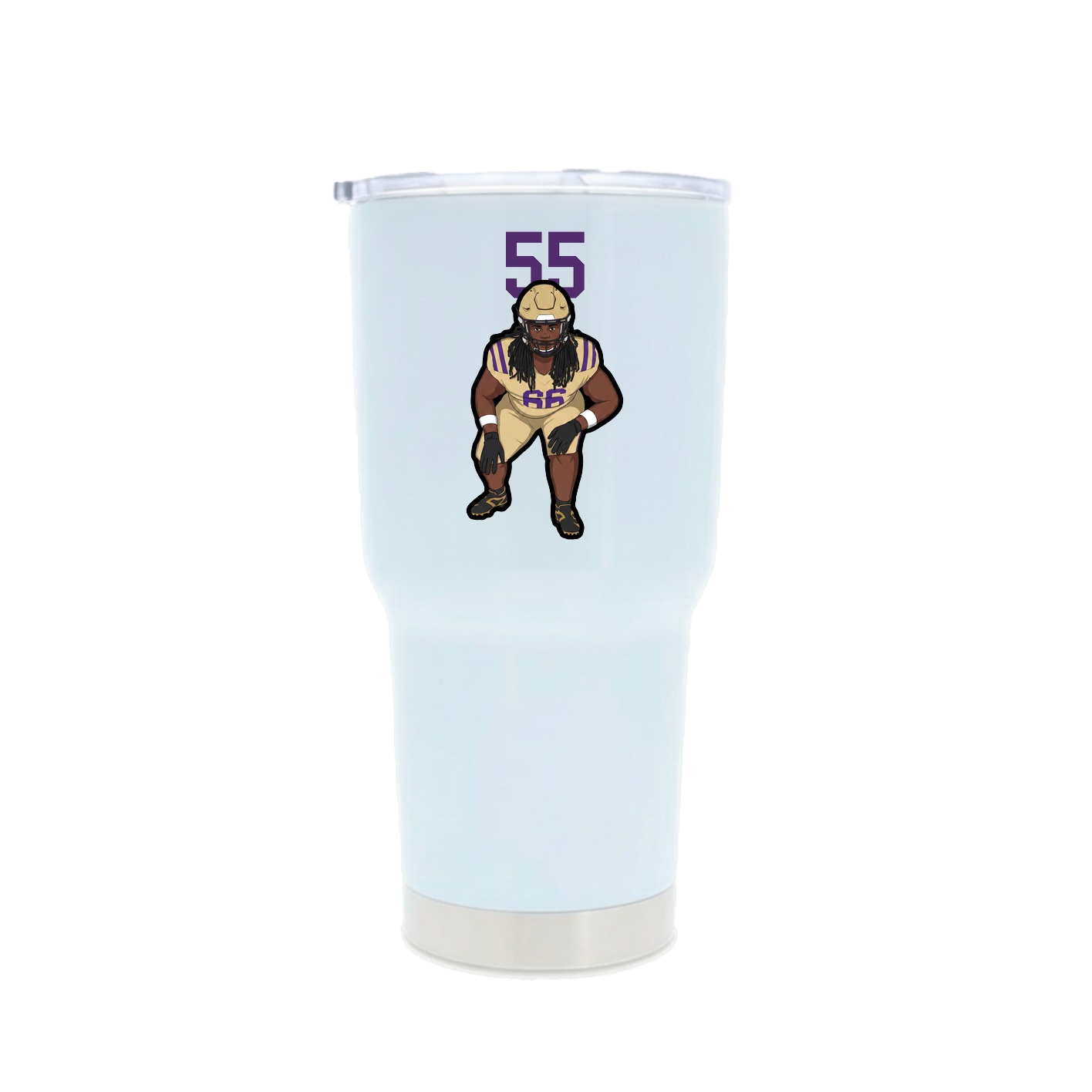 30oz Stainless Steel Tumbler — Number Top in White