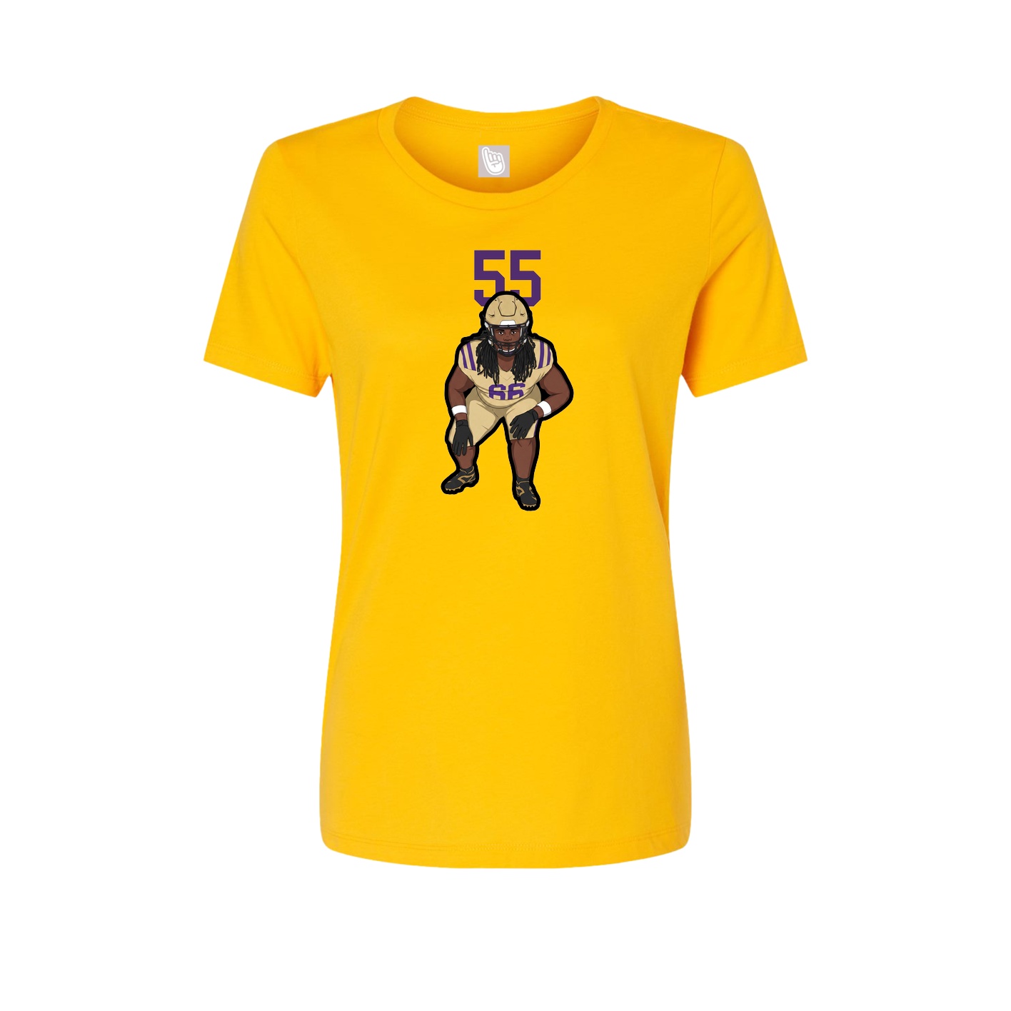 Fitted Women's Tee — Number Top in Gold