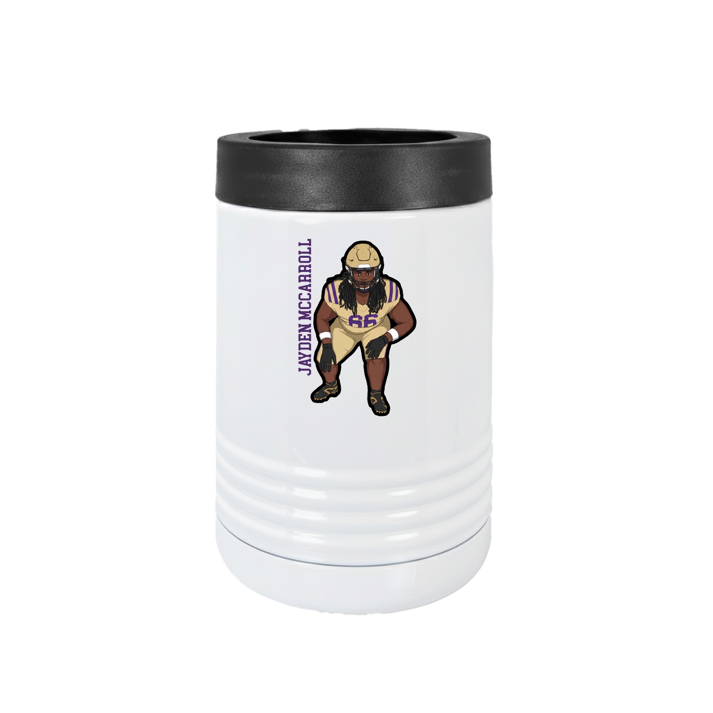 Beverage Holder — Name Vertical in White