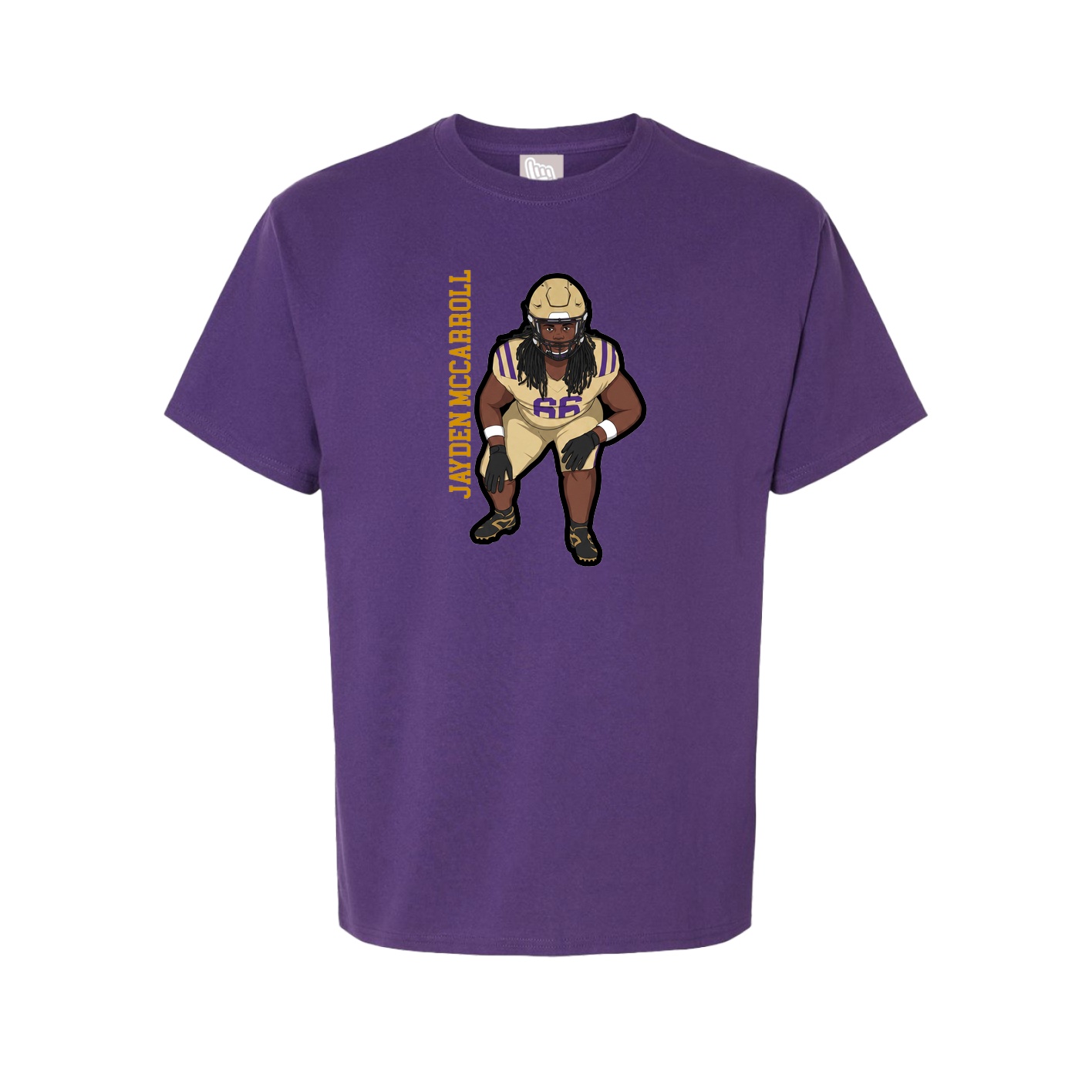 Youth Tee — Name Vertical in Purple