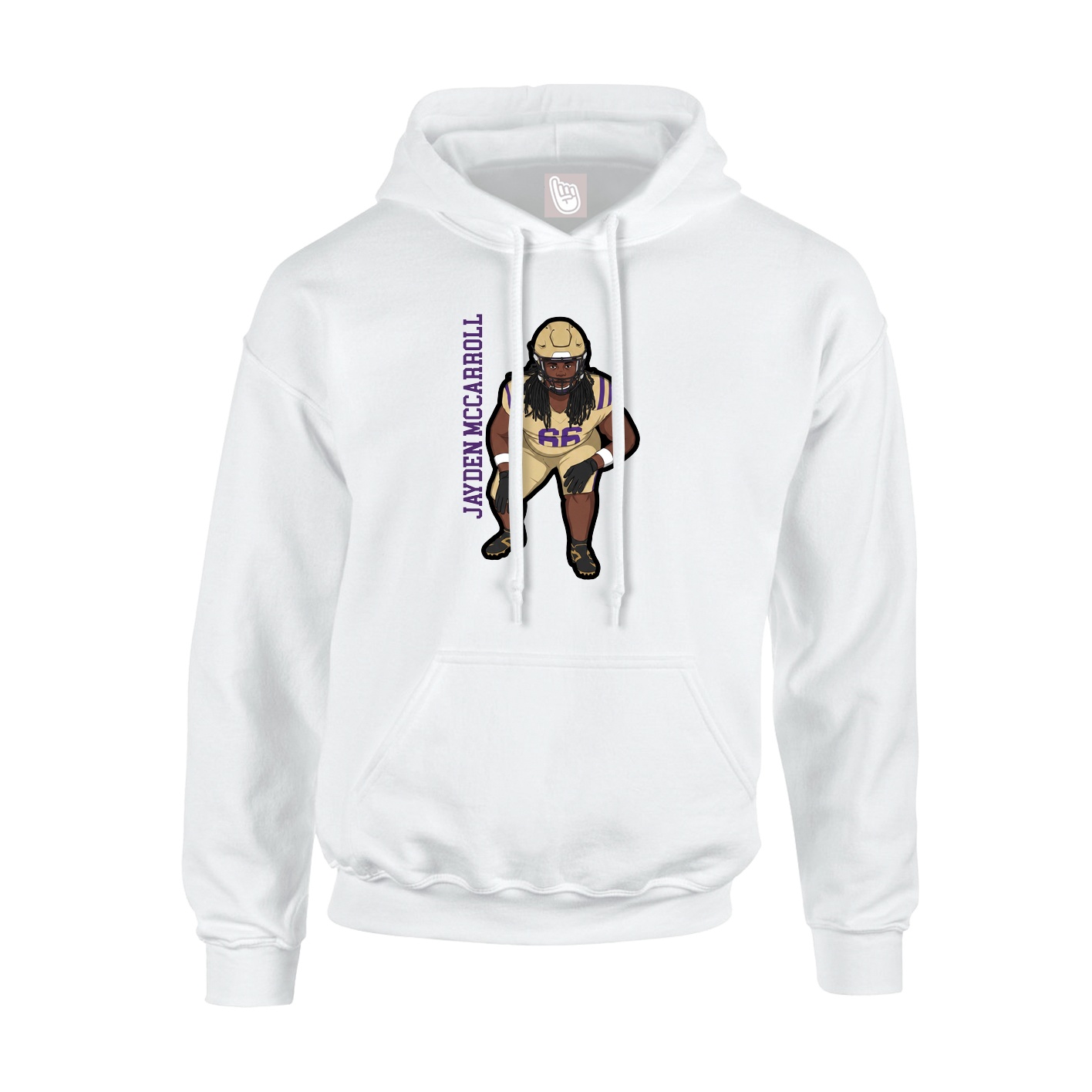 Hoodie — Name Vertical in White