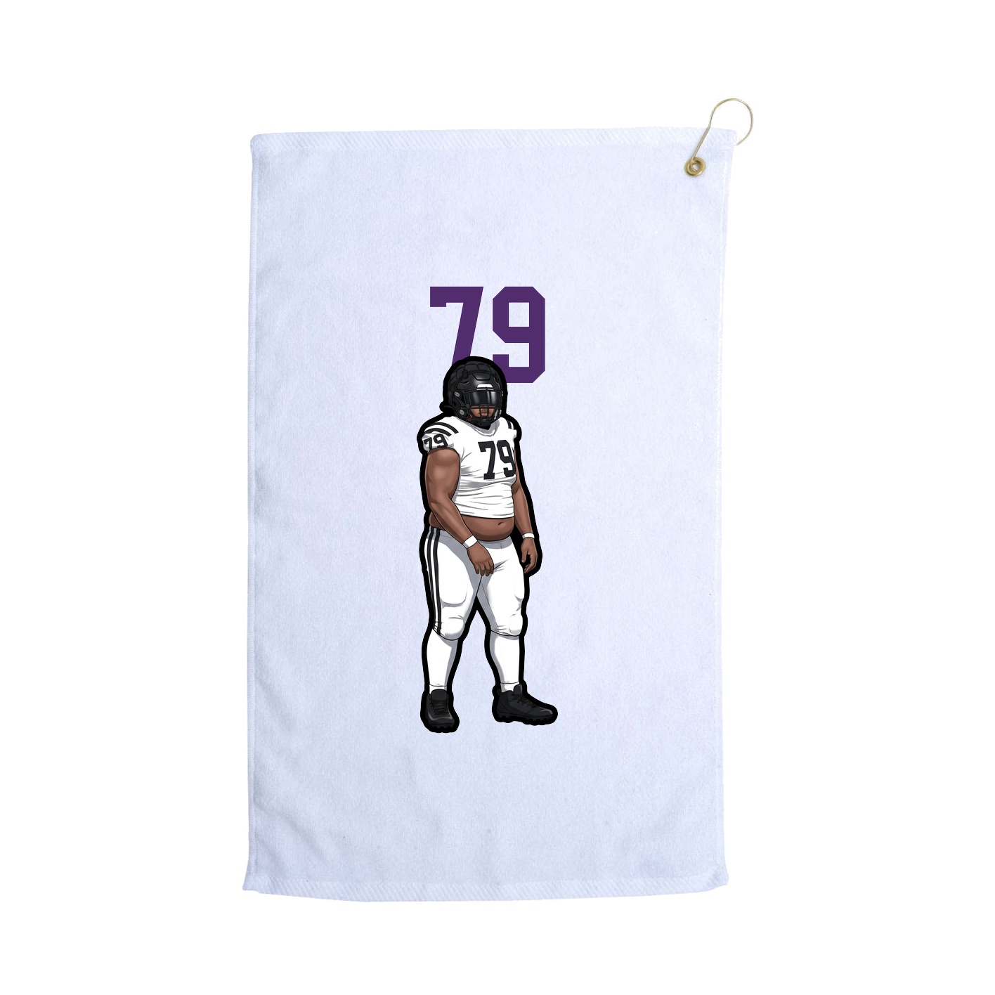 Golf Towel — Number Top in White