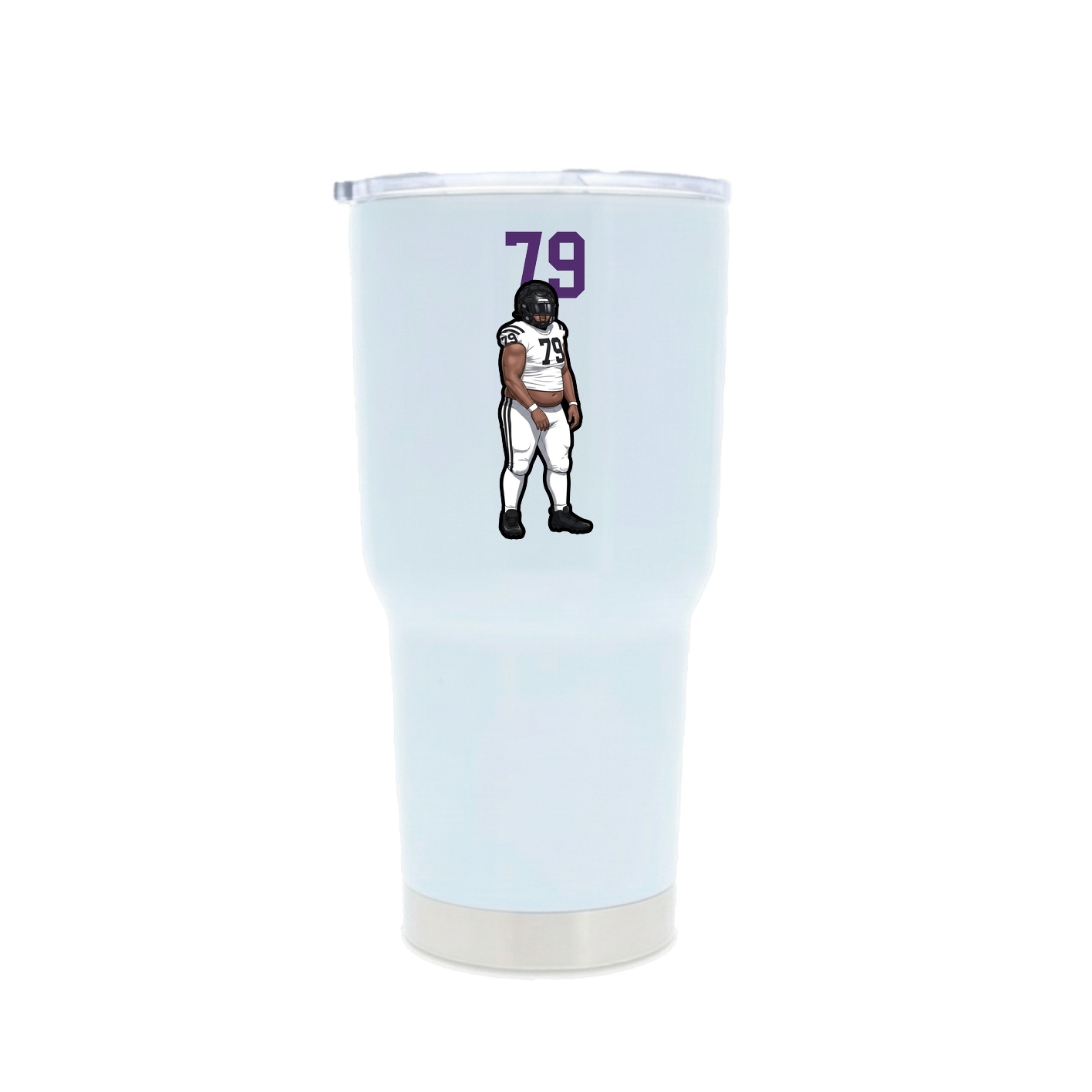 30oz Stainless Steel Tumbler — Number Top in White