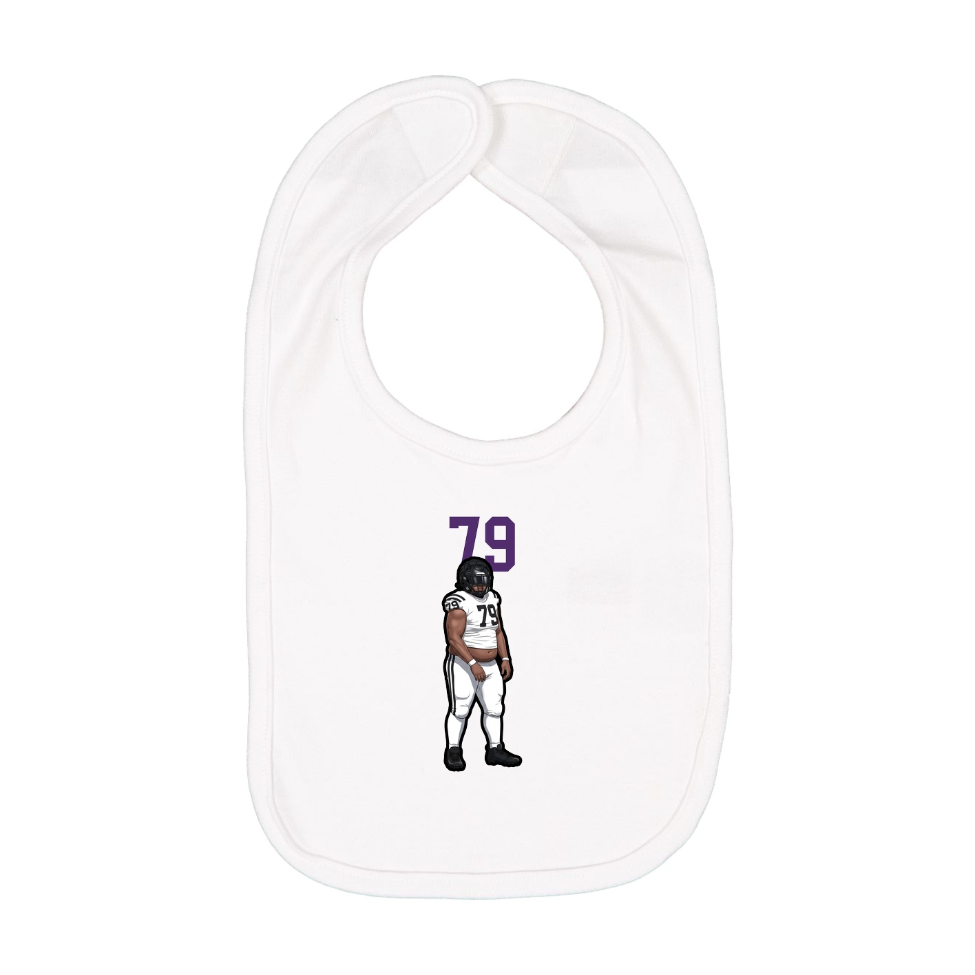 Infant Bib — Number Top in White