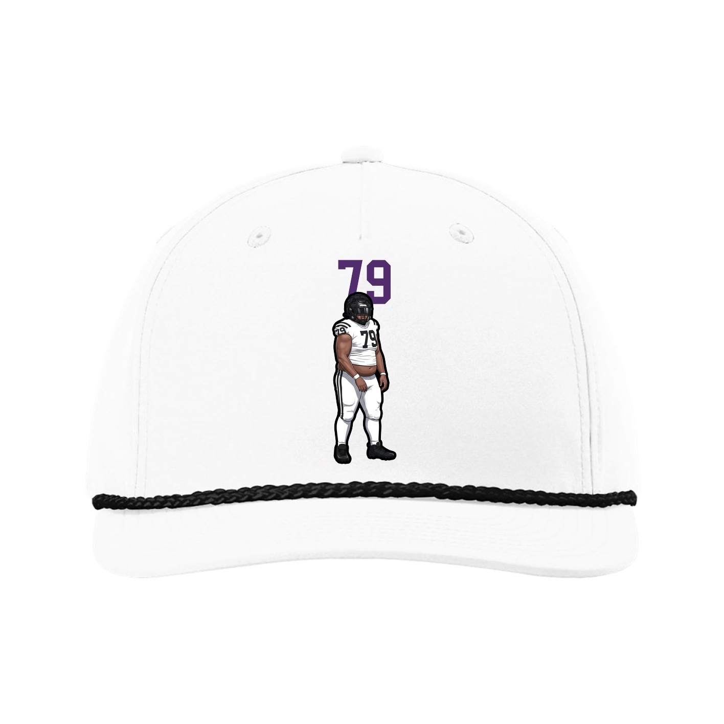 Five-Panel Classic Rope Cap — Number Top in White