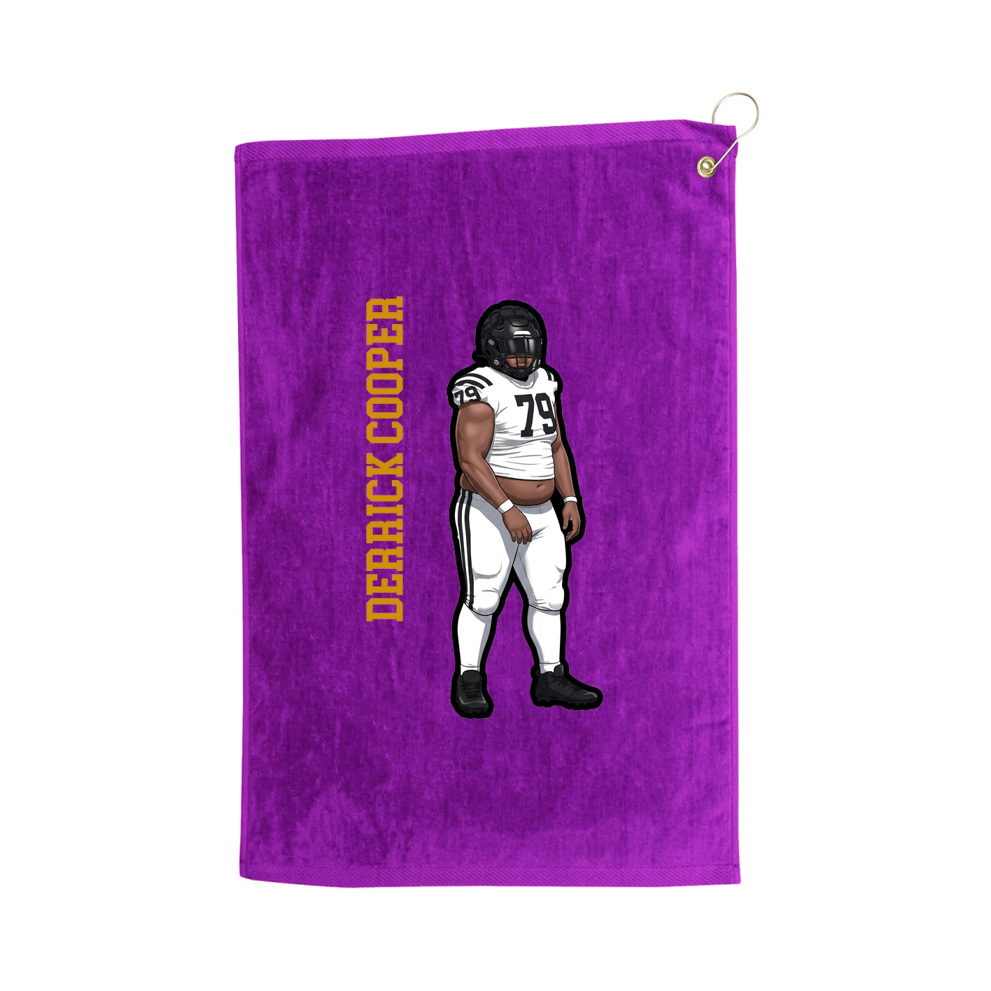 Golf Towel — Name Vertical in Purple