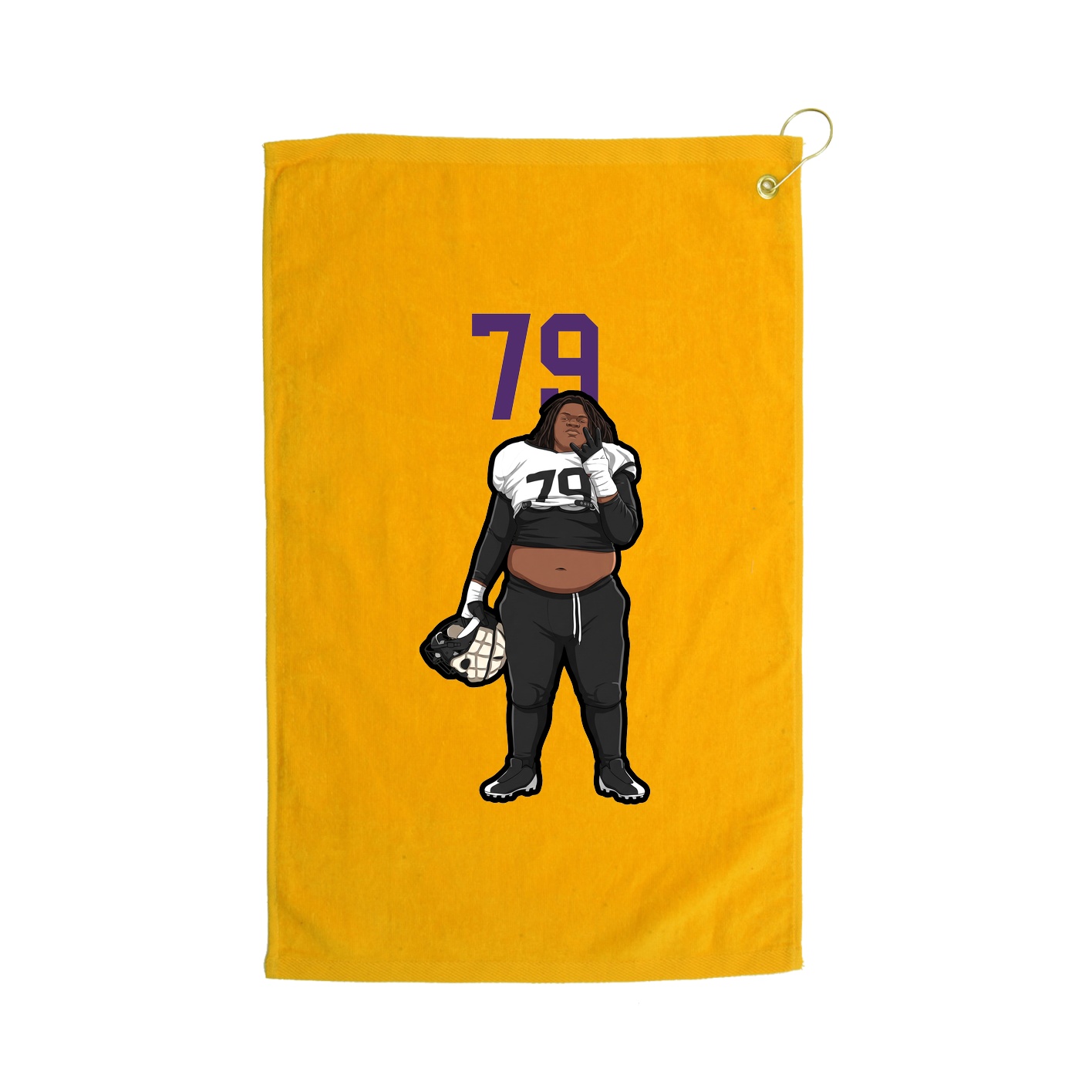 Golf Towel — Number Top in Gold