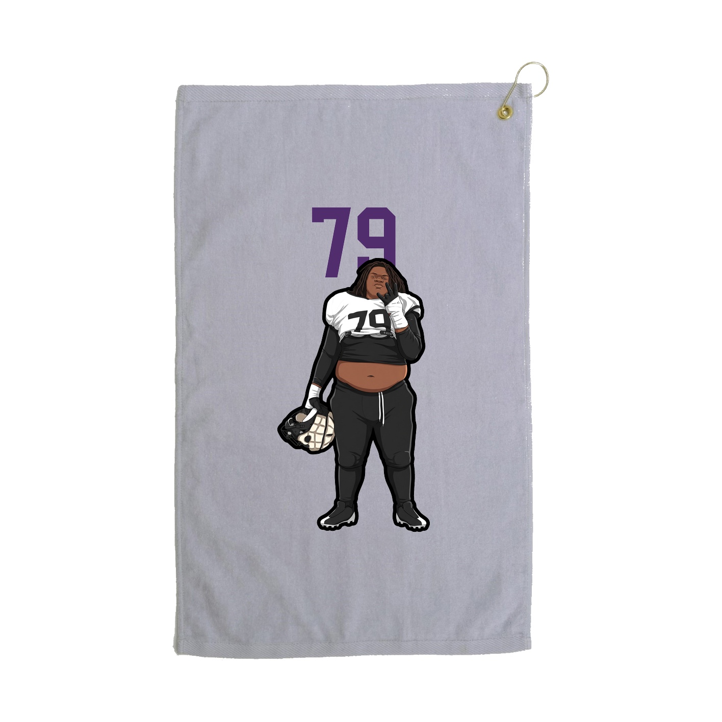 Golf Towel — Number Top in Grey