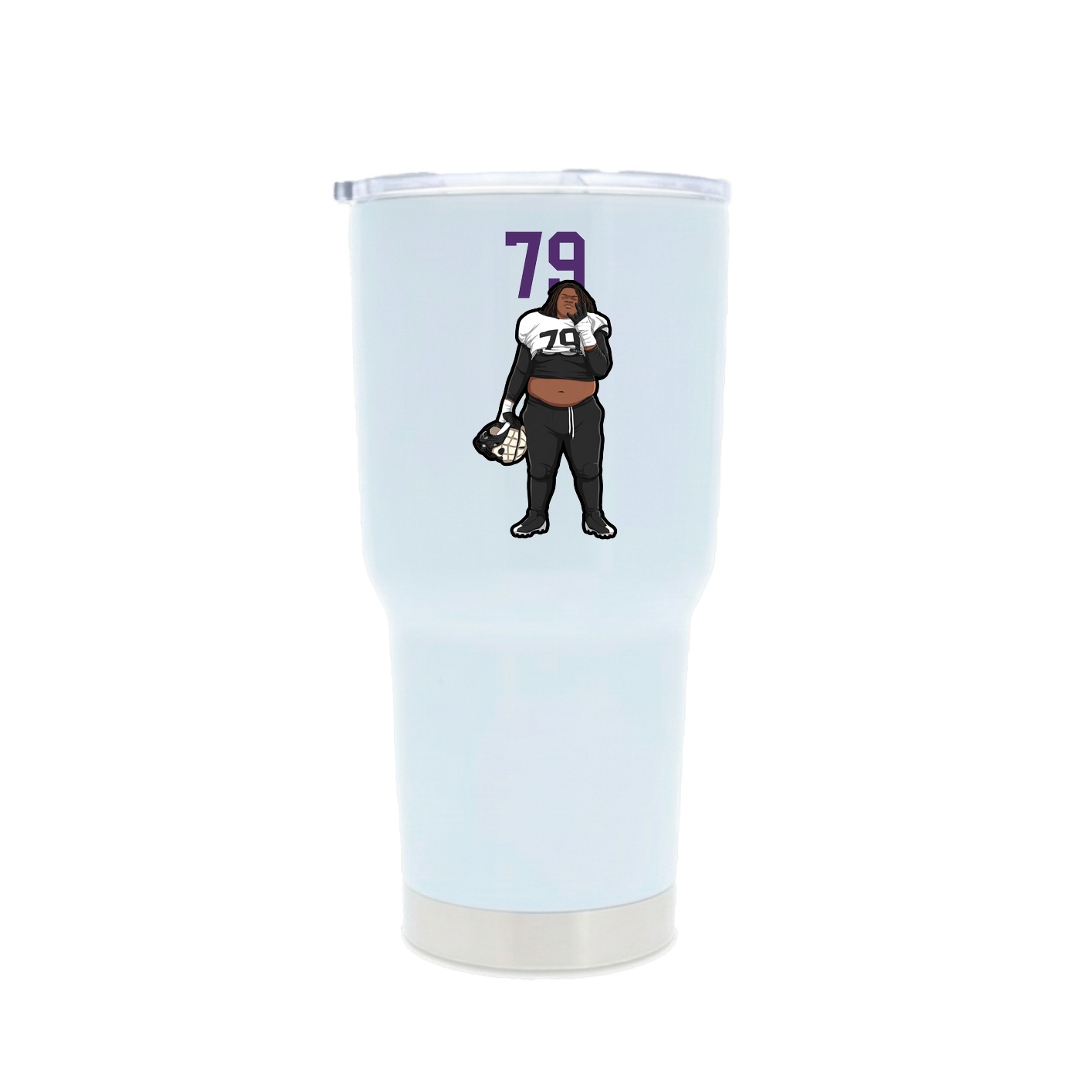 30oz Stainless Steel Tumbler — Number Top in White
