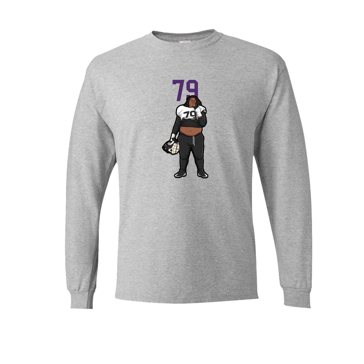 Long Sleeve Tee — Number Top in Grey