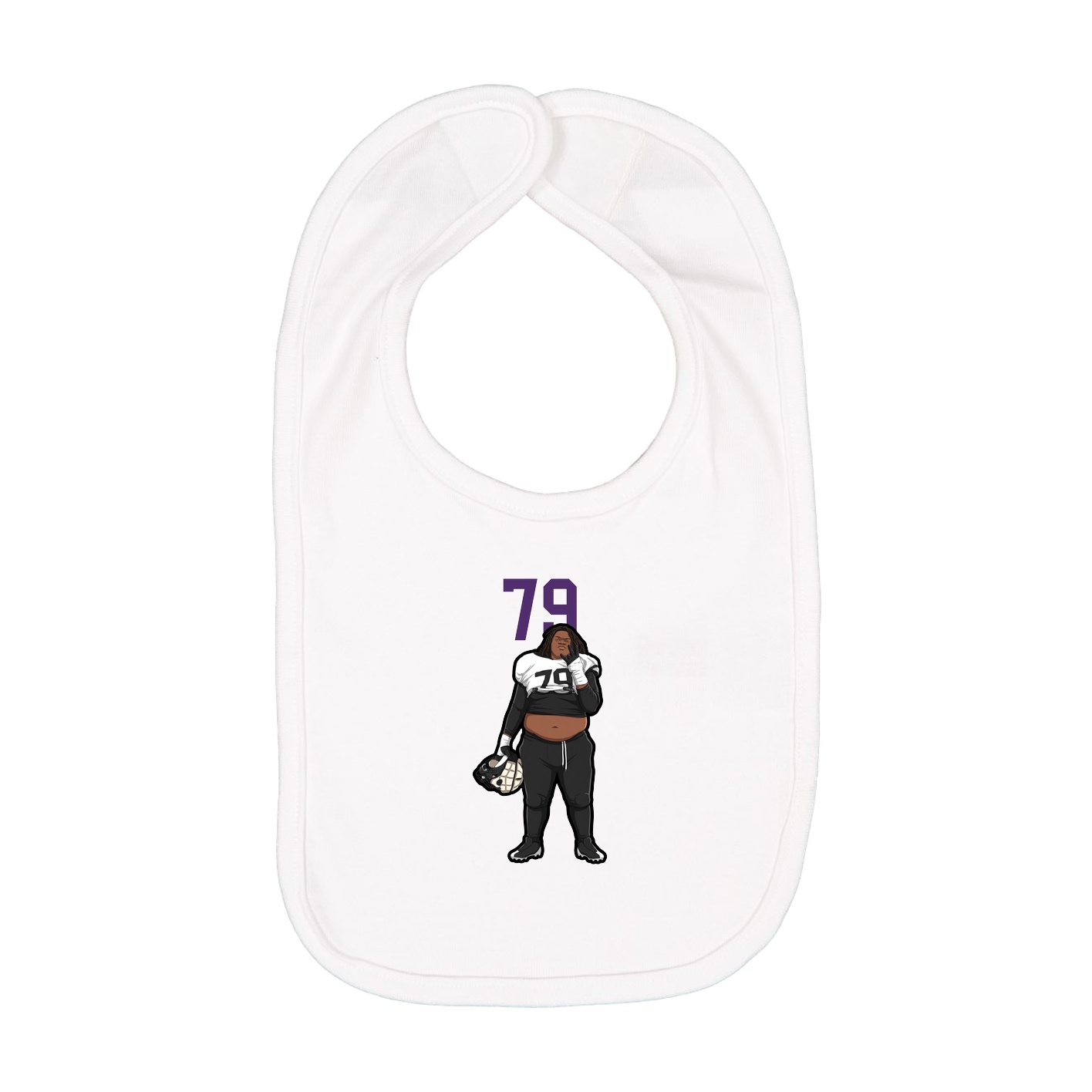 Infant Bib — Number Top in White