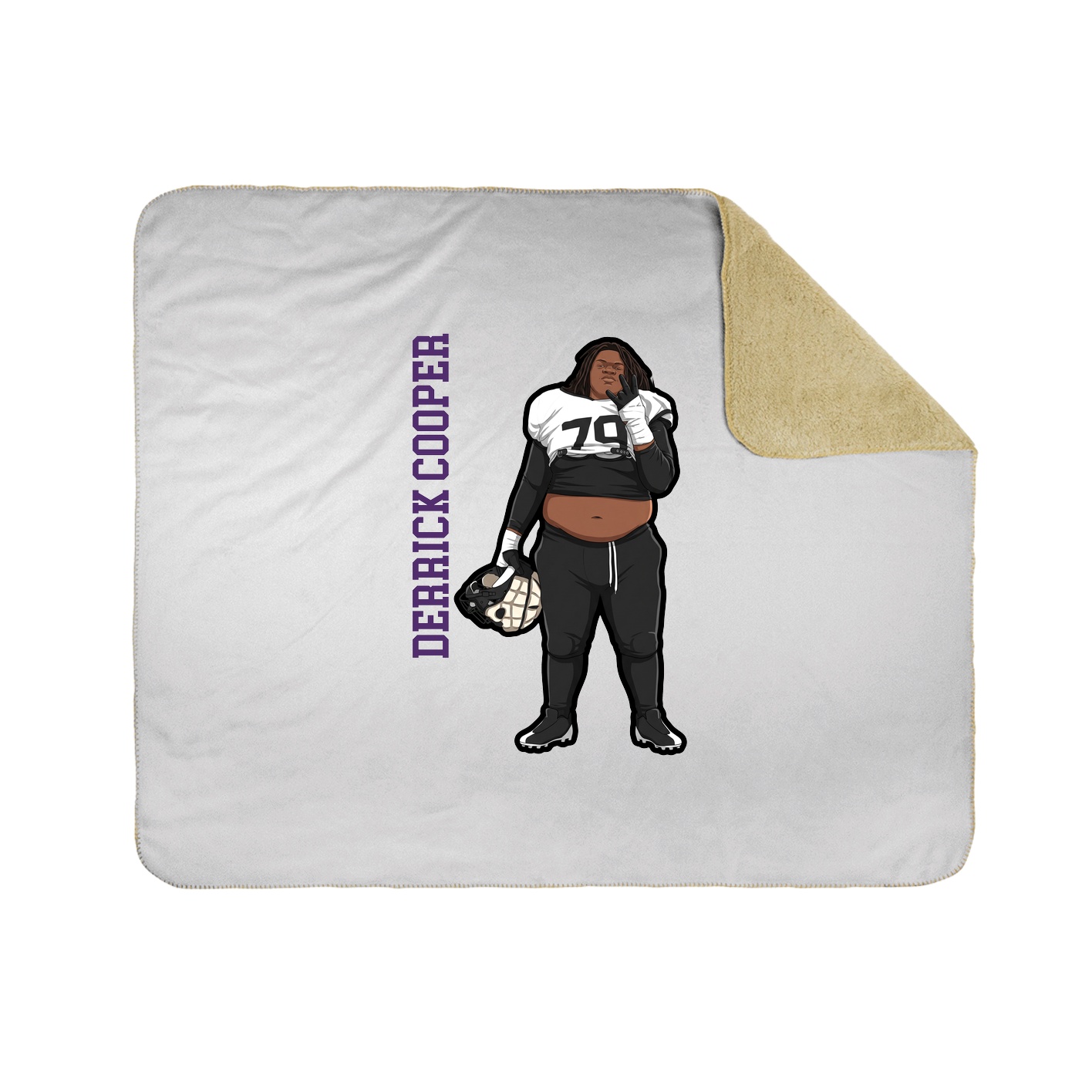 Throw Blanket — Name Vertical in White