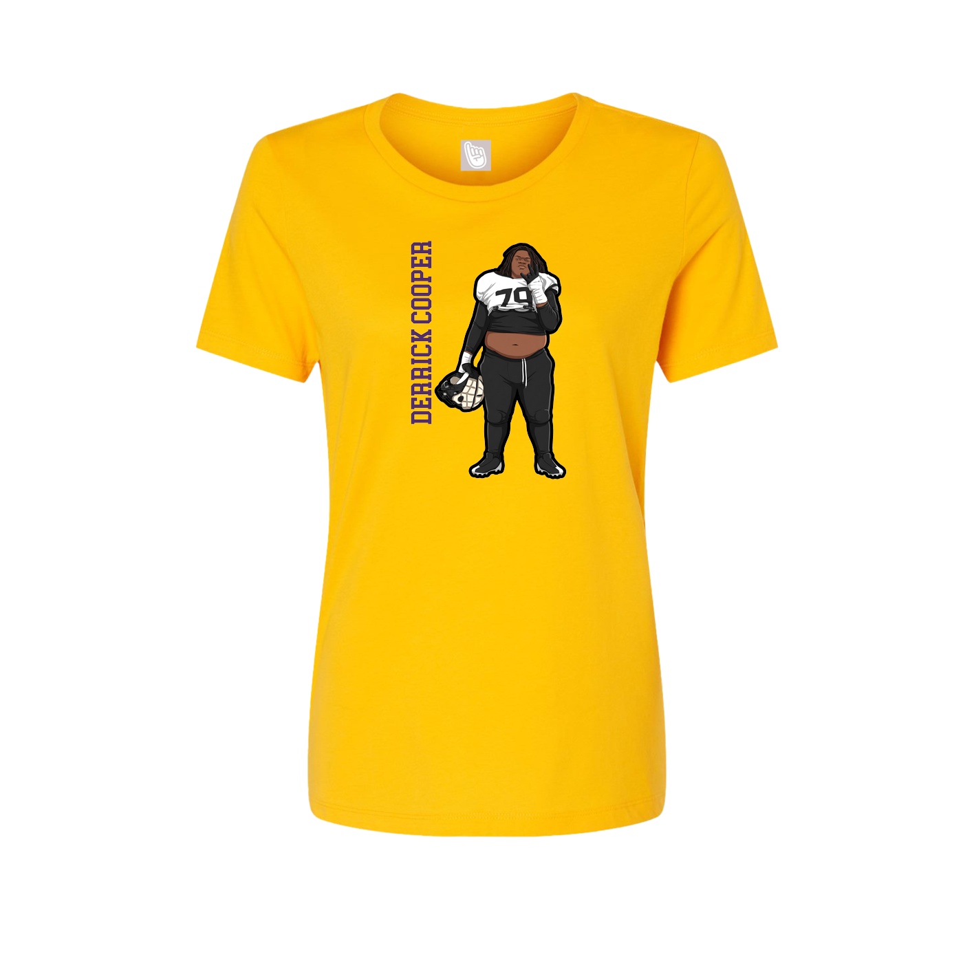 Womens Tee — Name Vertical in Gold