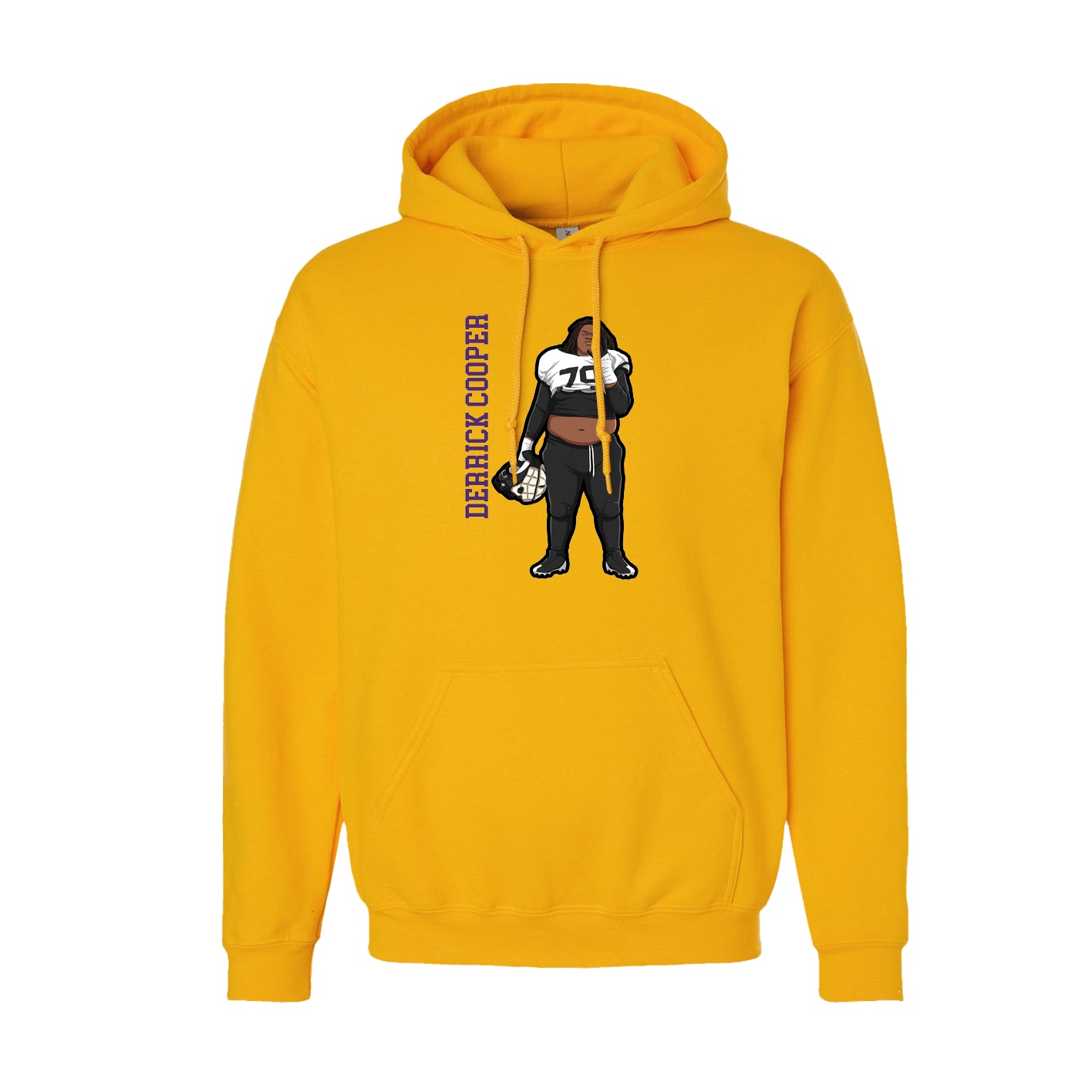 Hoodie — Name Vertical in Gold