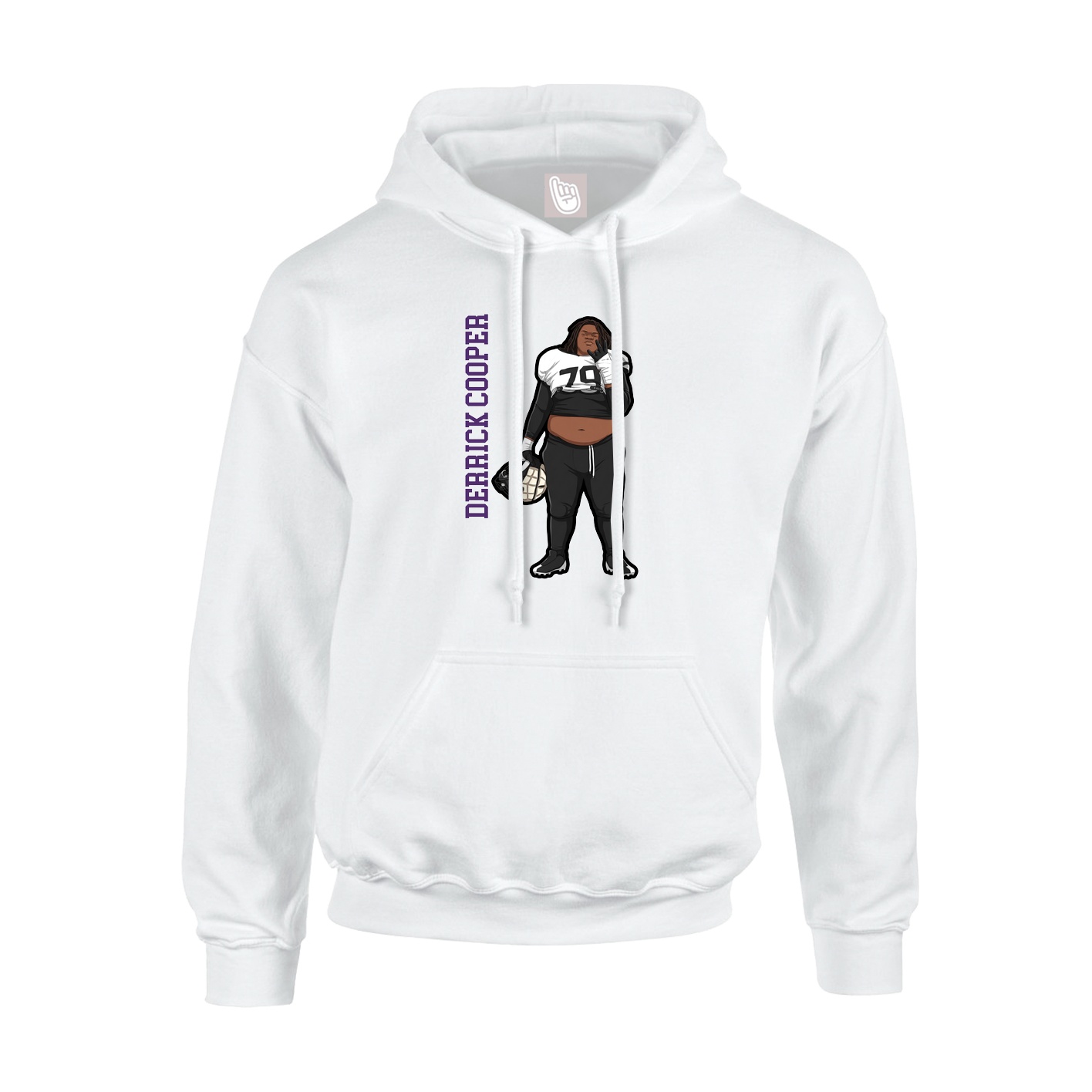 Youth Hoodie — Name Vertical in White