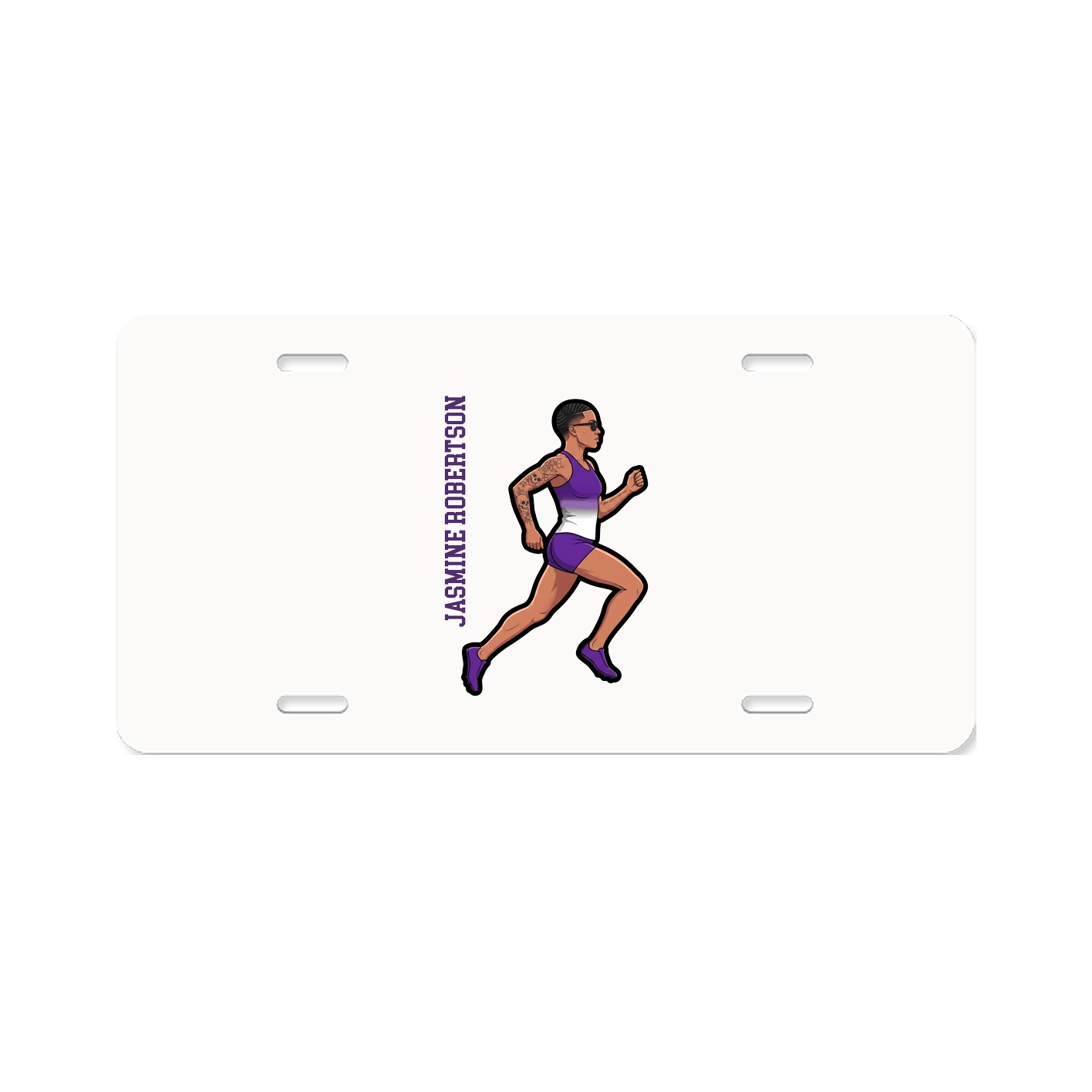 License Plate — Name Vertical in Classic