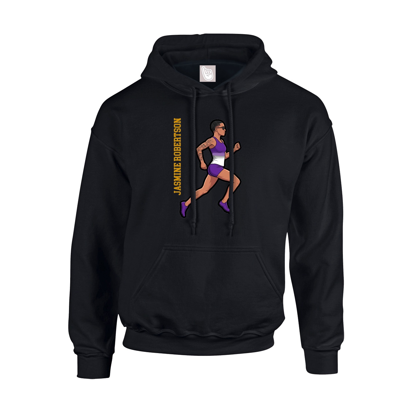 Hoodie — Name Vertical in Black