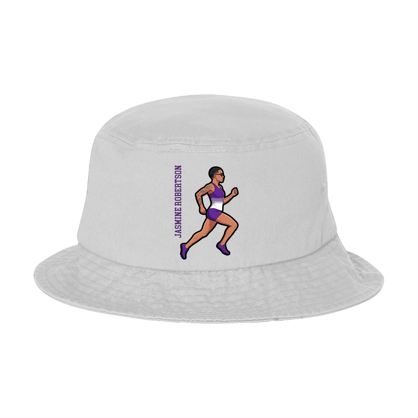 Bucket Cap — Name Vertical in White