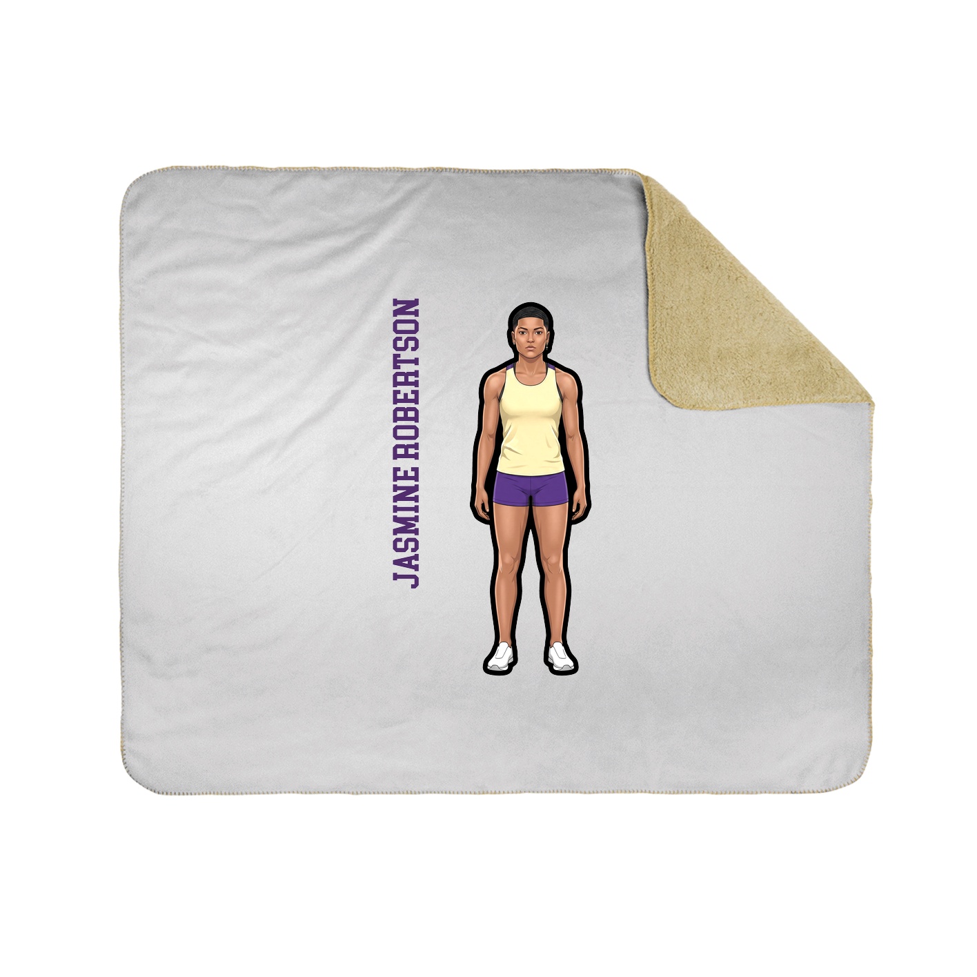 Throw Blanket — Name Vertical in White